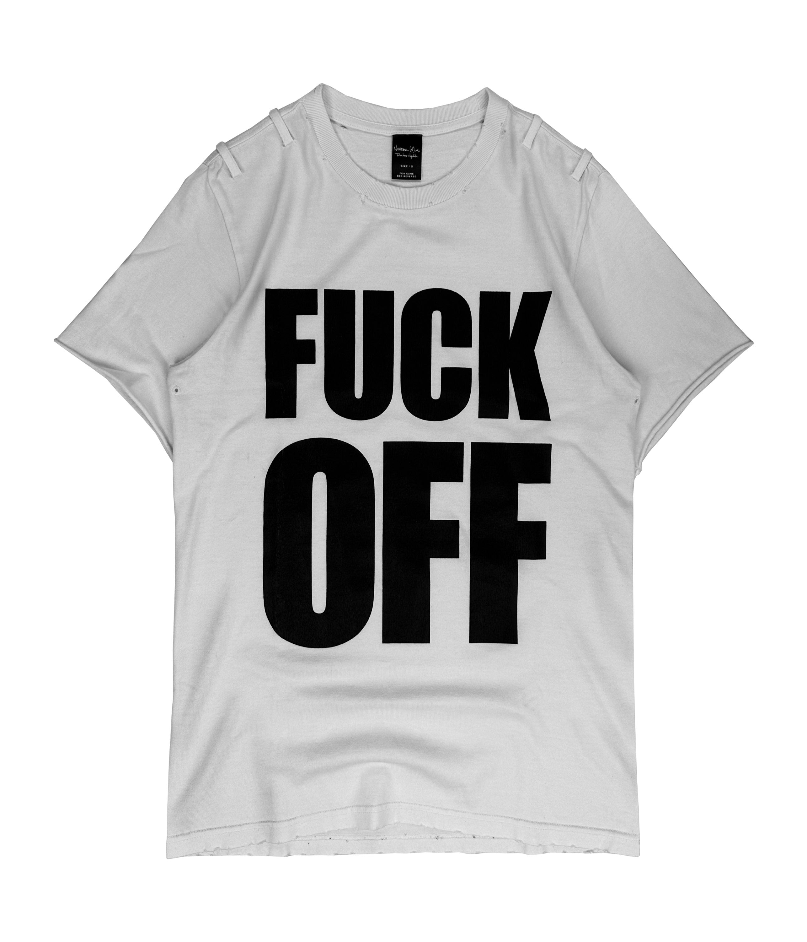 SS06 Number (N)ine ‘Fuck Off’ White Slogan T-Shirt