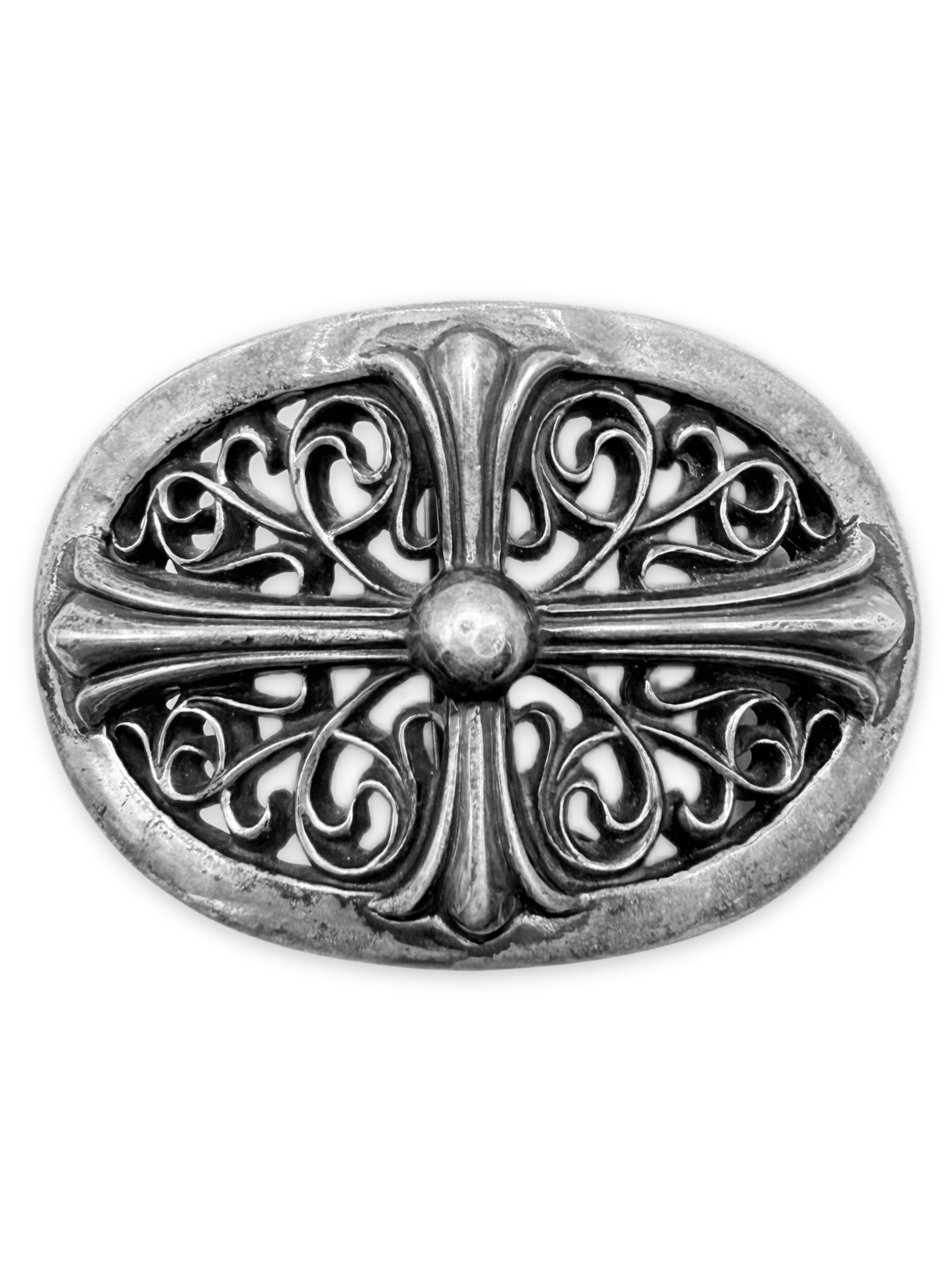Chrome Hearts 1 Inch Oval .925 Silver Belt Buckle