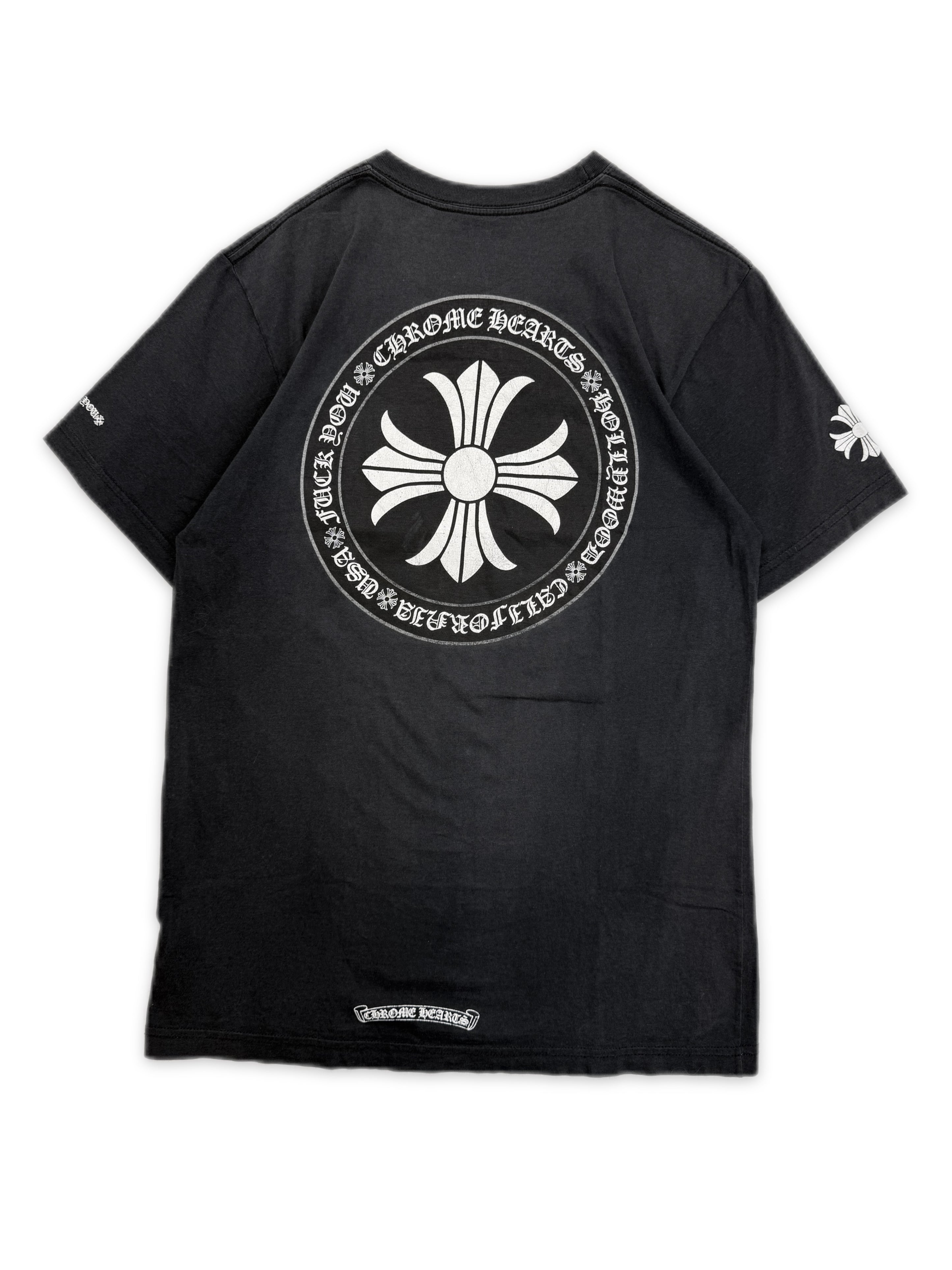 Chrome Hearts Faded Plus Logo Black Fuck You T-Shirt