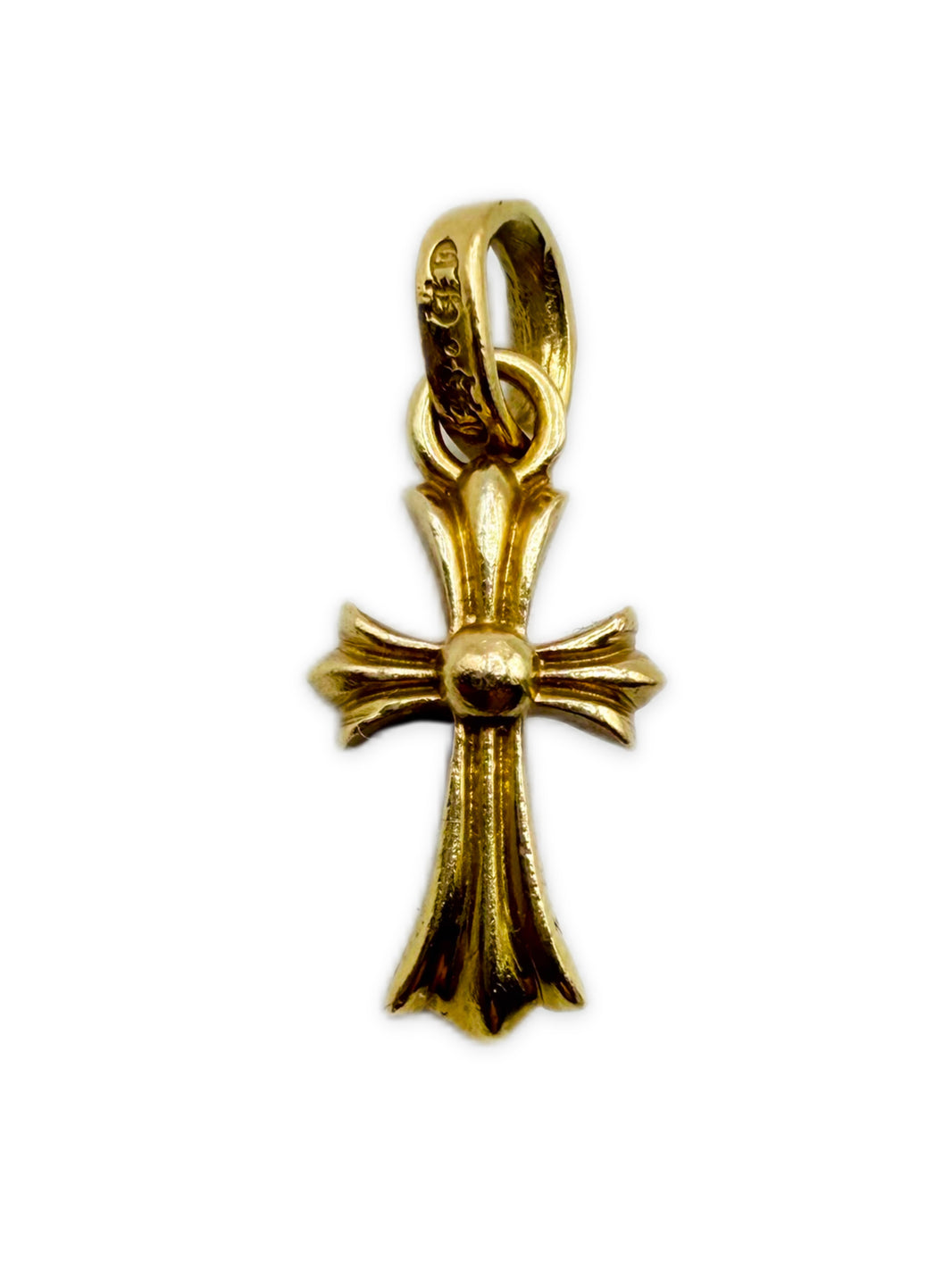 Chrome Hearts 22k Gold Baby Fat Cross Pendant