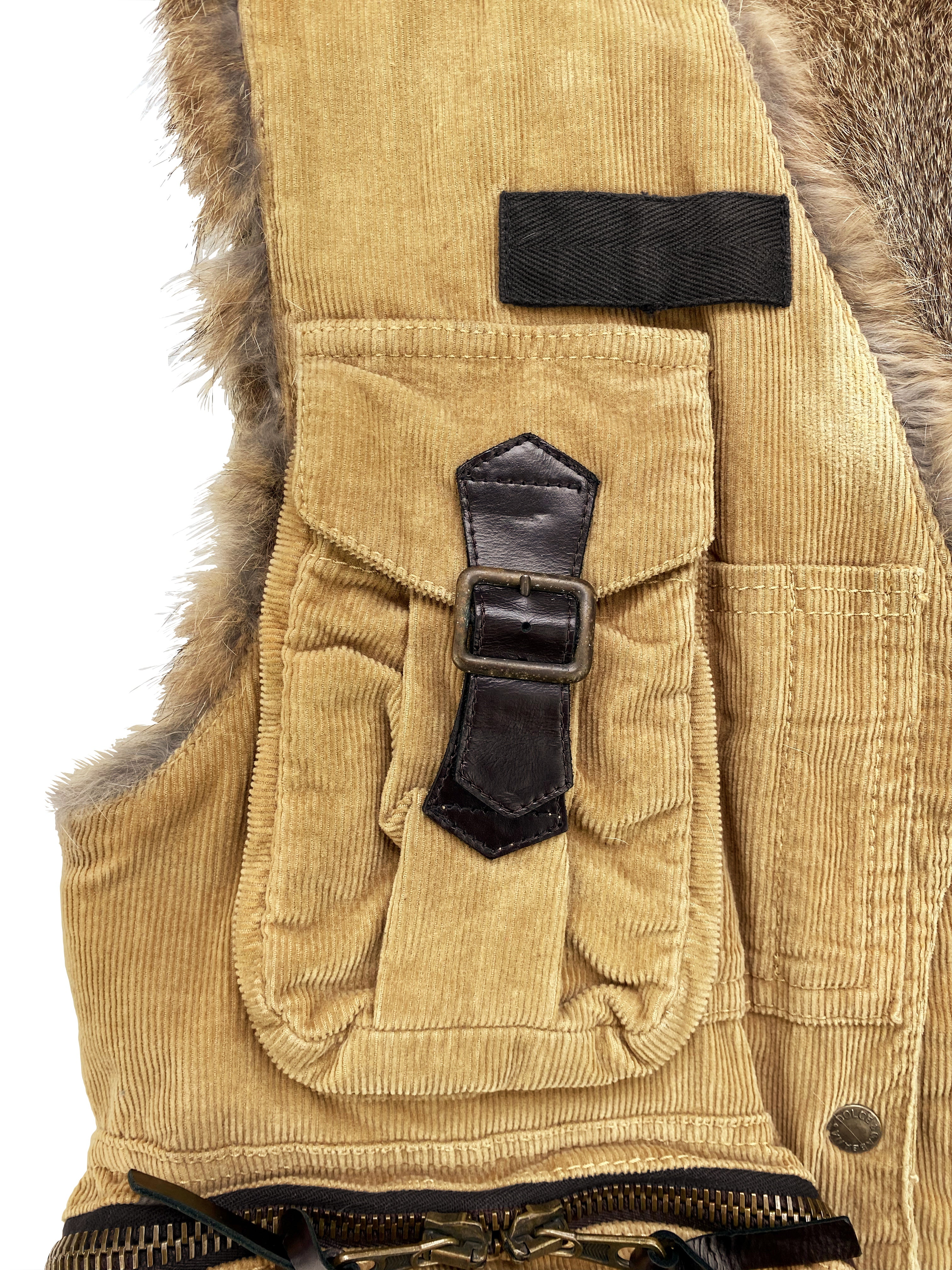 FW02 Dolce &amp; Gabbana Fox Fur Tactical Cargo Vest