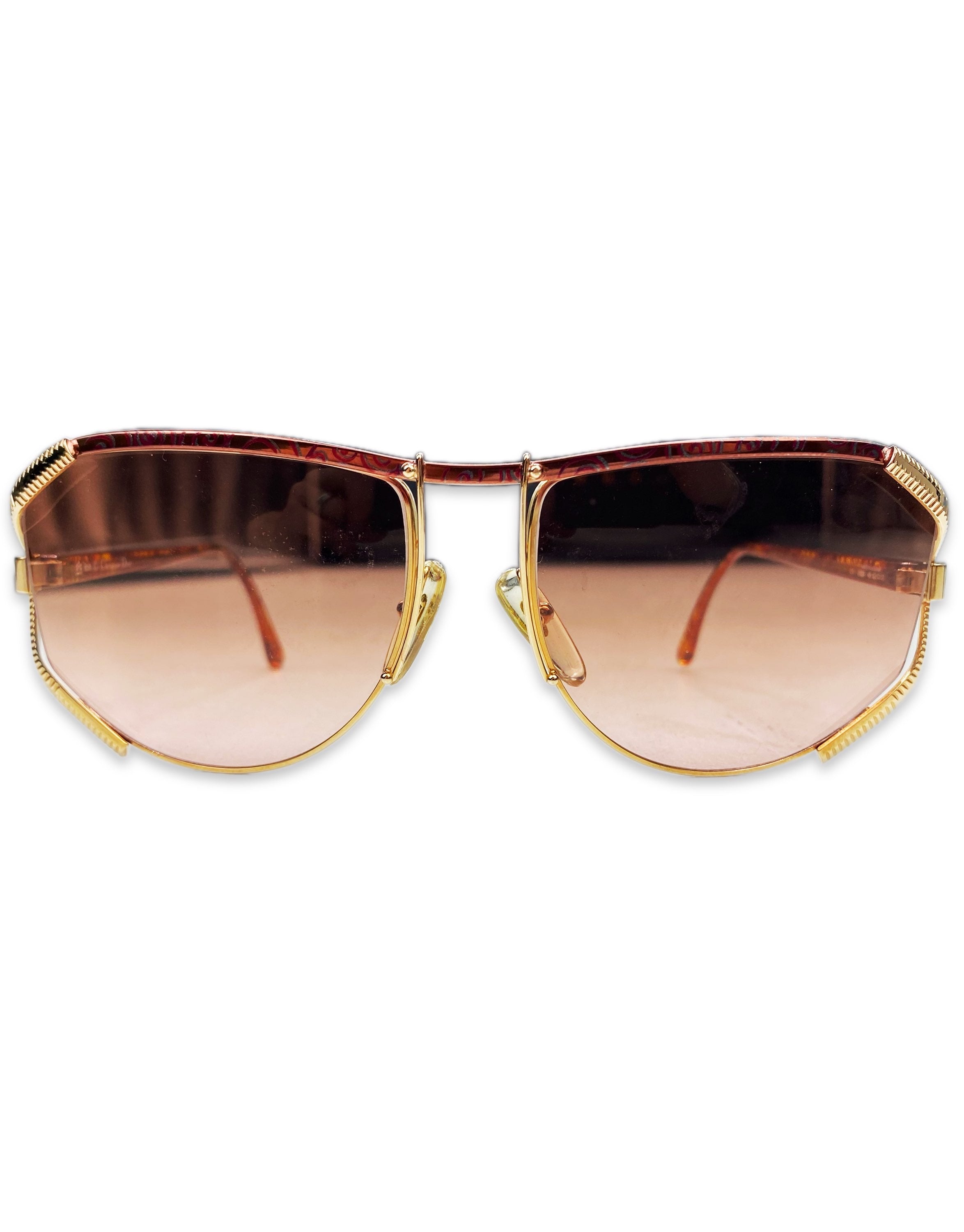 Dior Gold Metallic Warm Tint Aviatior Boxy Sunglasses