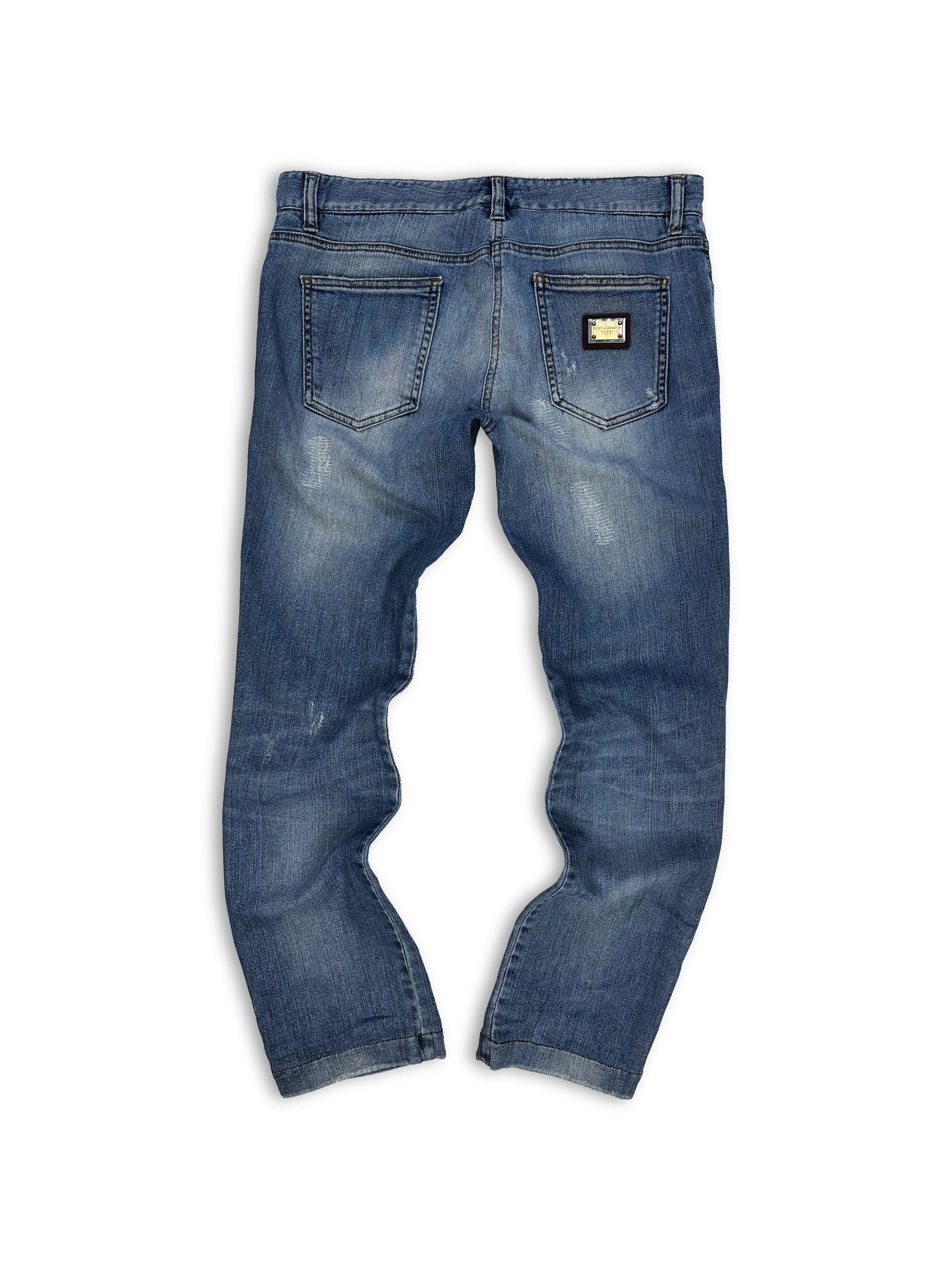 Dolce &amp; Gabbana Distressed Light Wash Denim