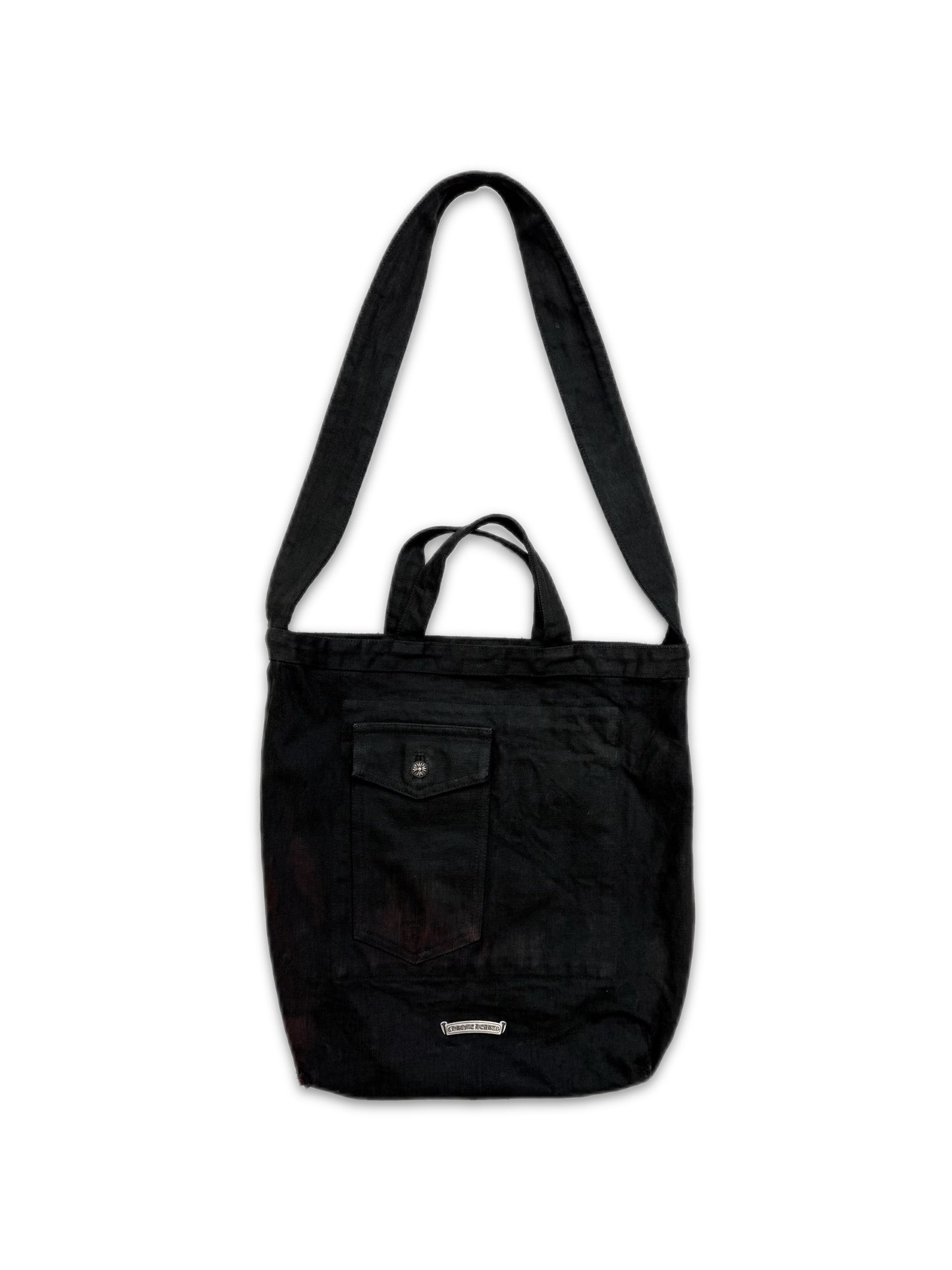 Chrome Hearts x Matty Boy Leather Striped Heart Patch Shoulder Bag