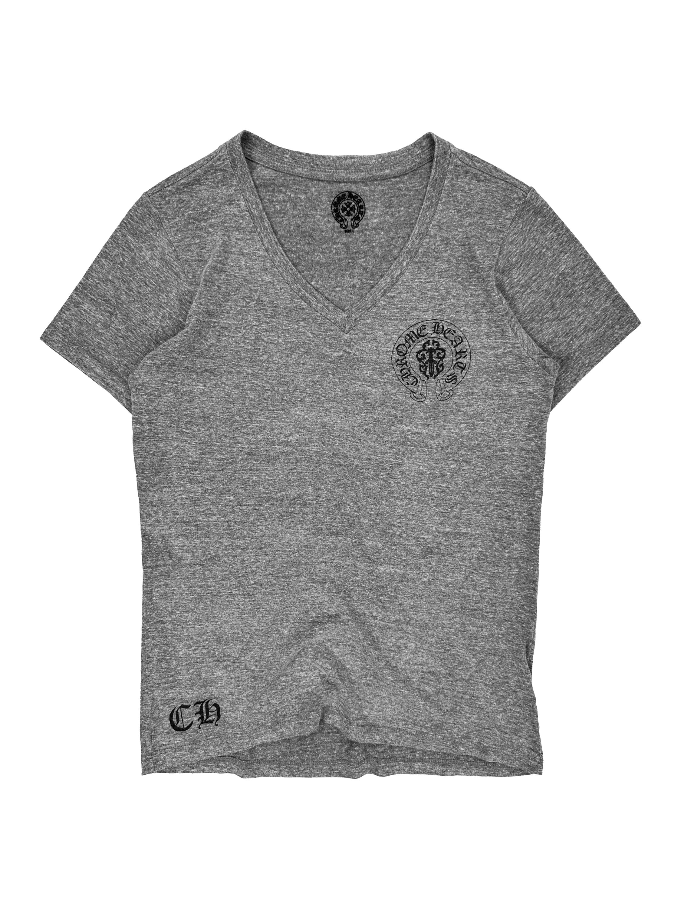 Chrome Hearts Flag Logo CH Motif Heather Grey T-Shirt