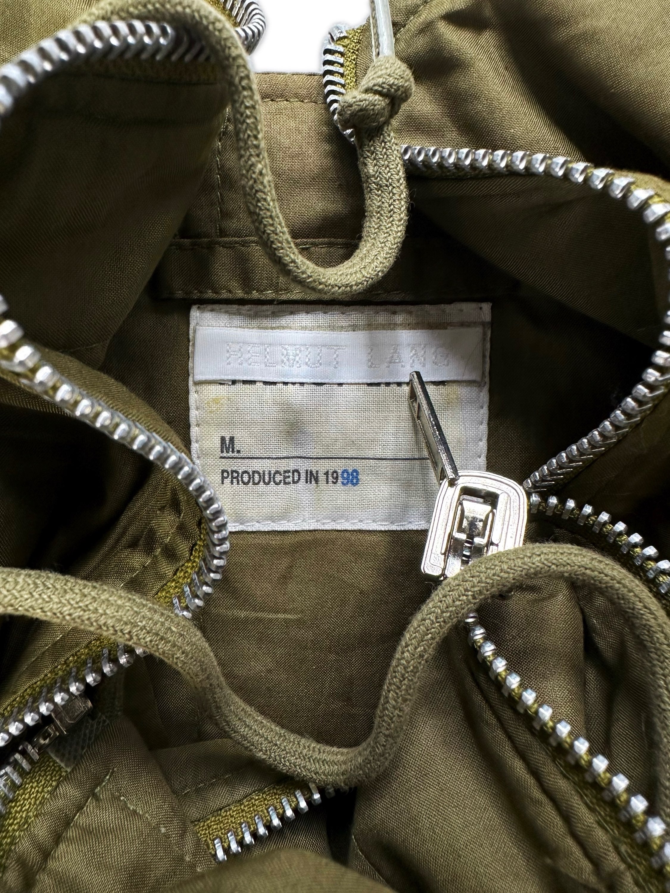 1998 Helmut Lang Green Full-zip Padded Vest