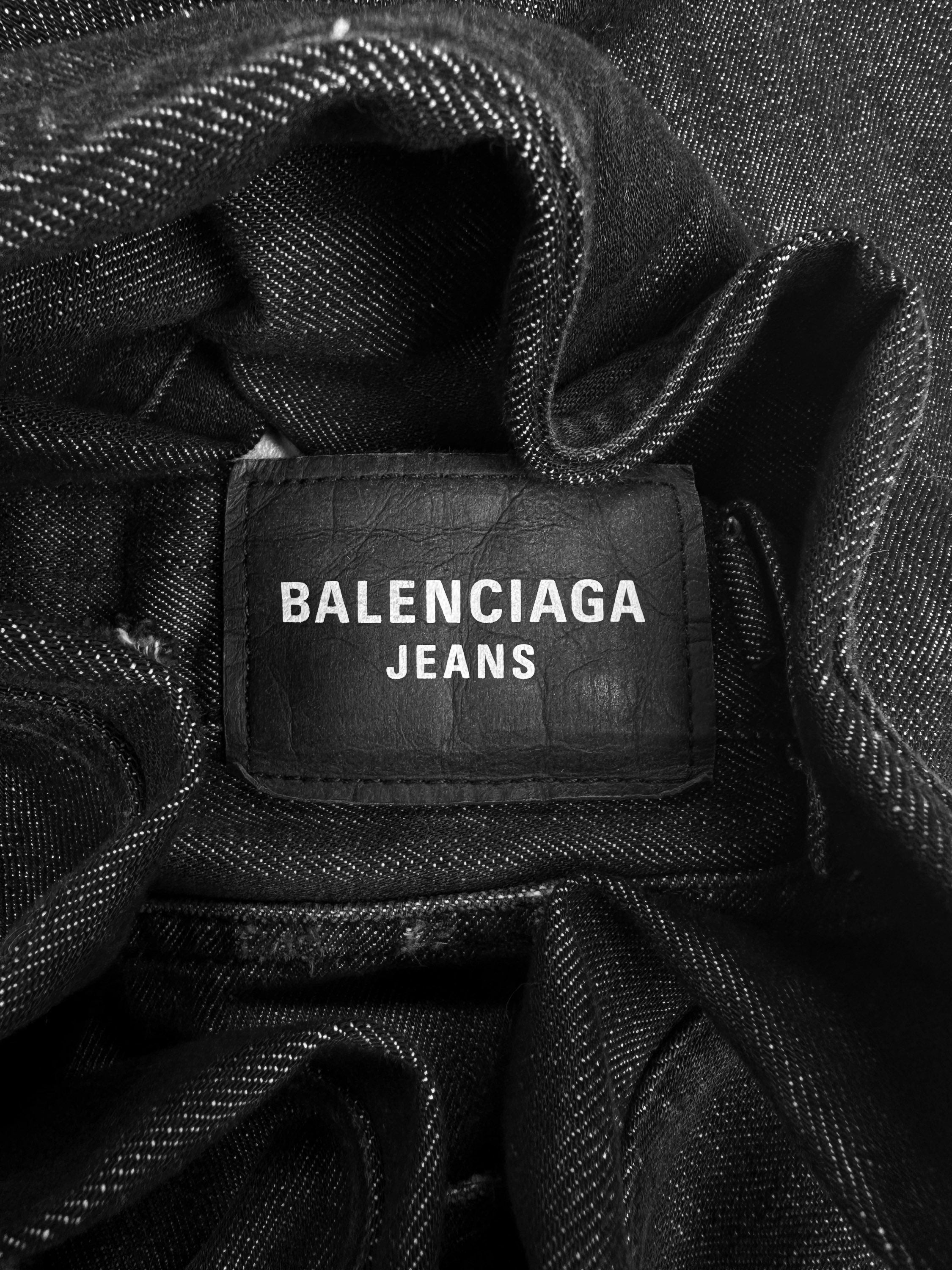 AW21 Balenciaga ‘Skater’ Wide Cut Distressed Washed Denim