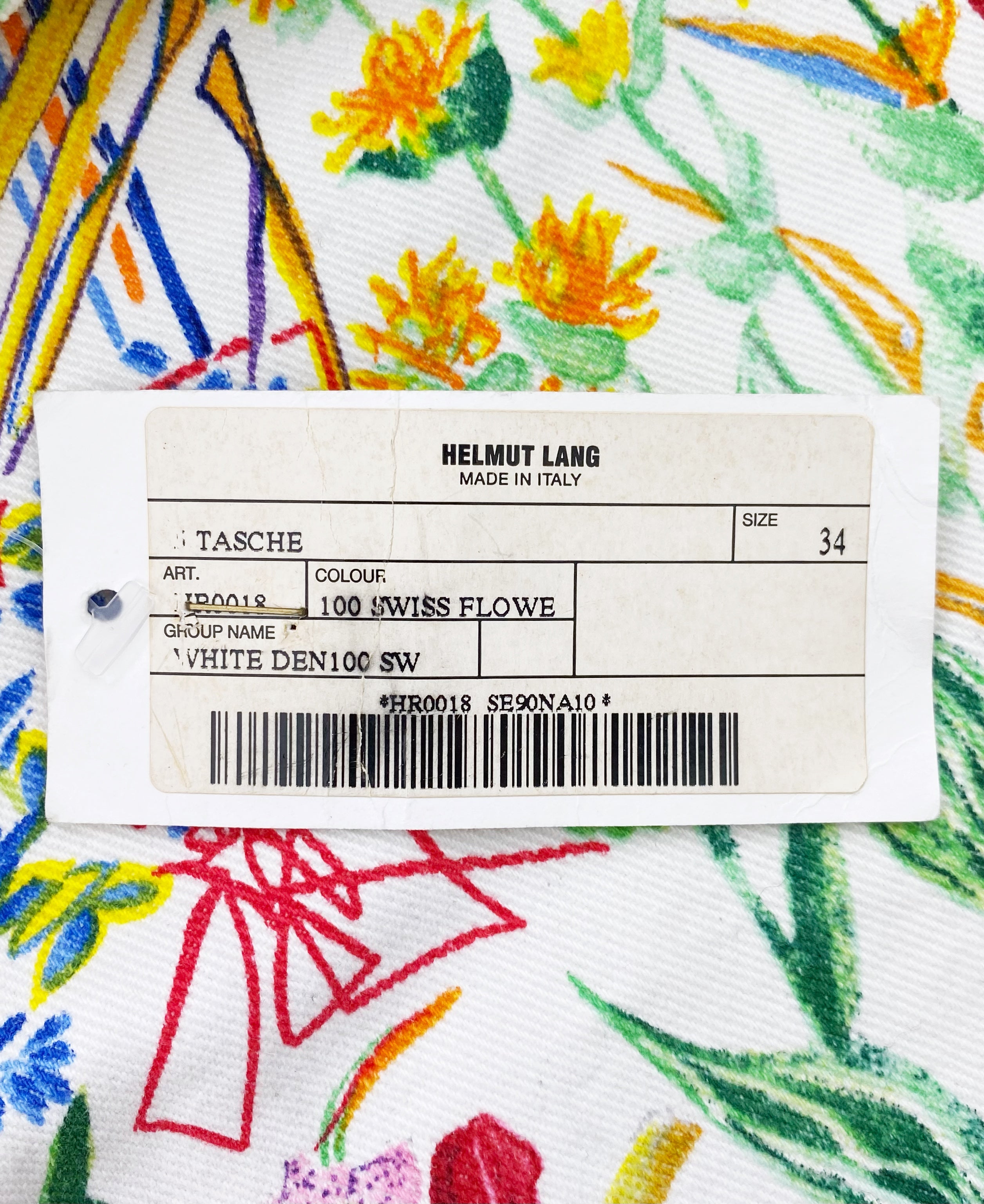 SS05 Helmut Lang Swiss Floral Print Flared Denim