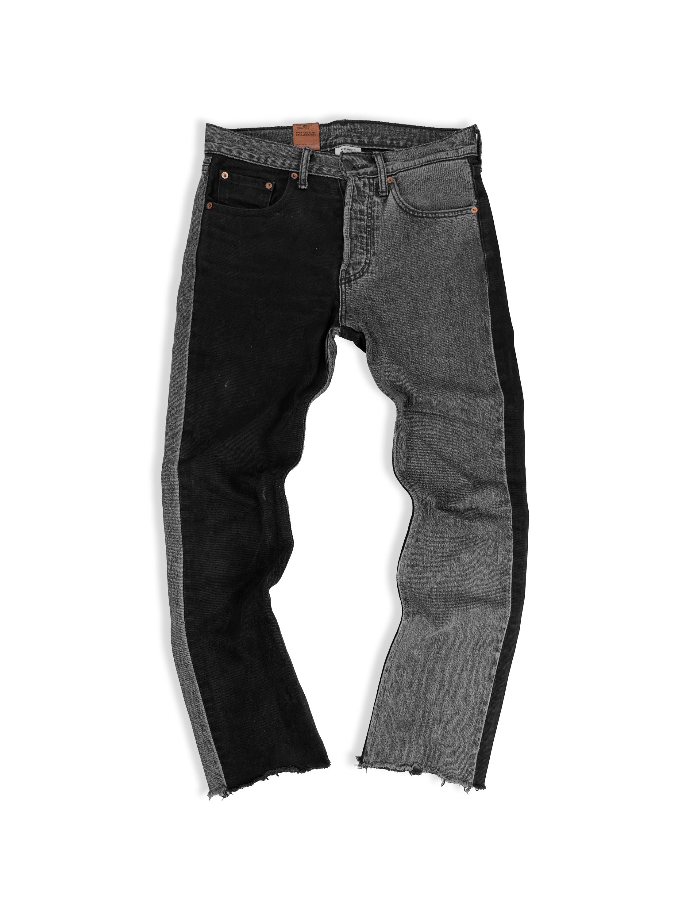 2018 Vetements x Levi’s Two Tone Distressed Denim