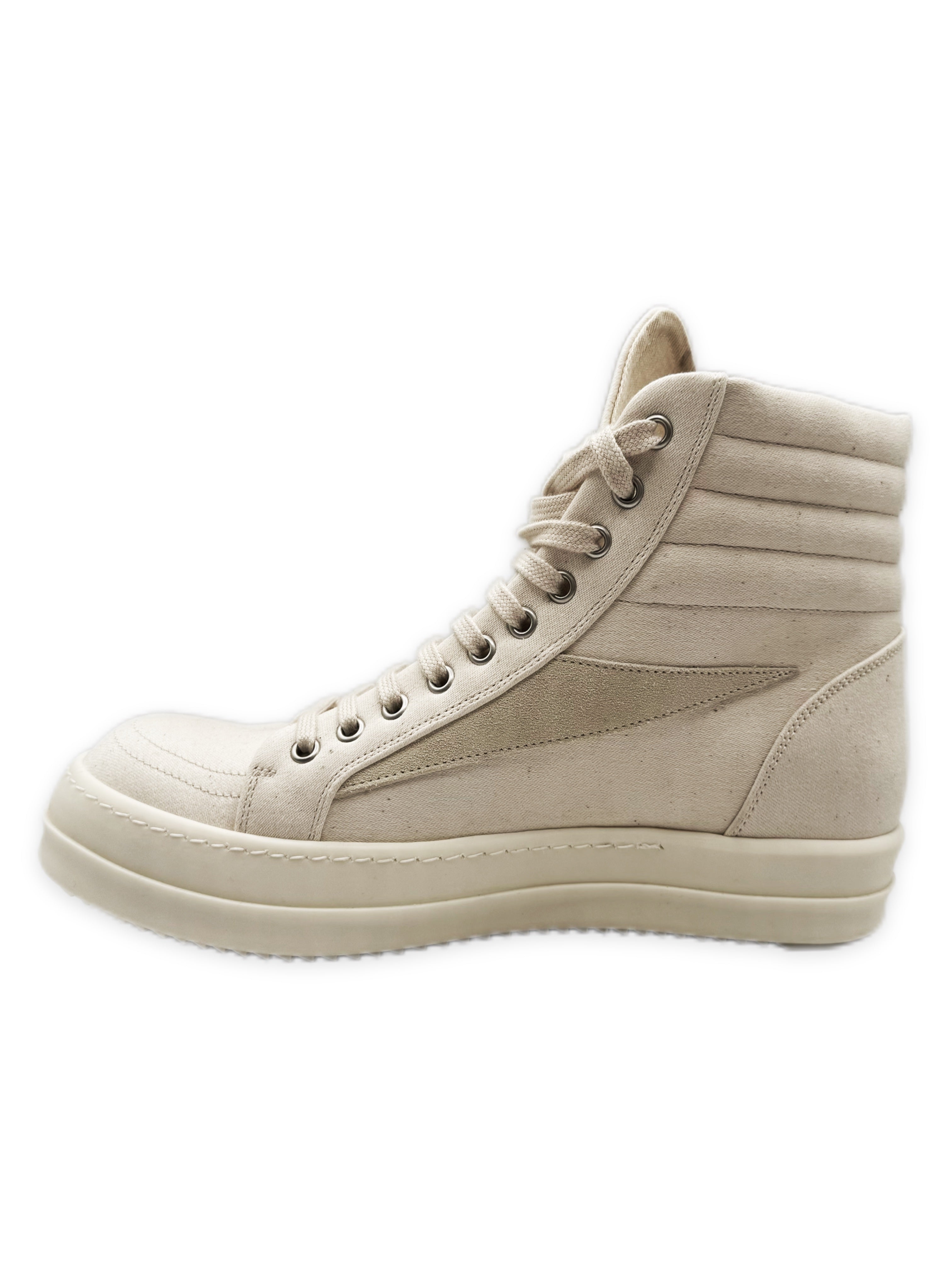 Rick Owens ‘Vans’ Lido Hi-top Beige Canvas Sneakers