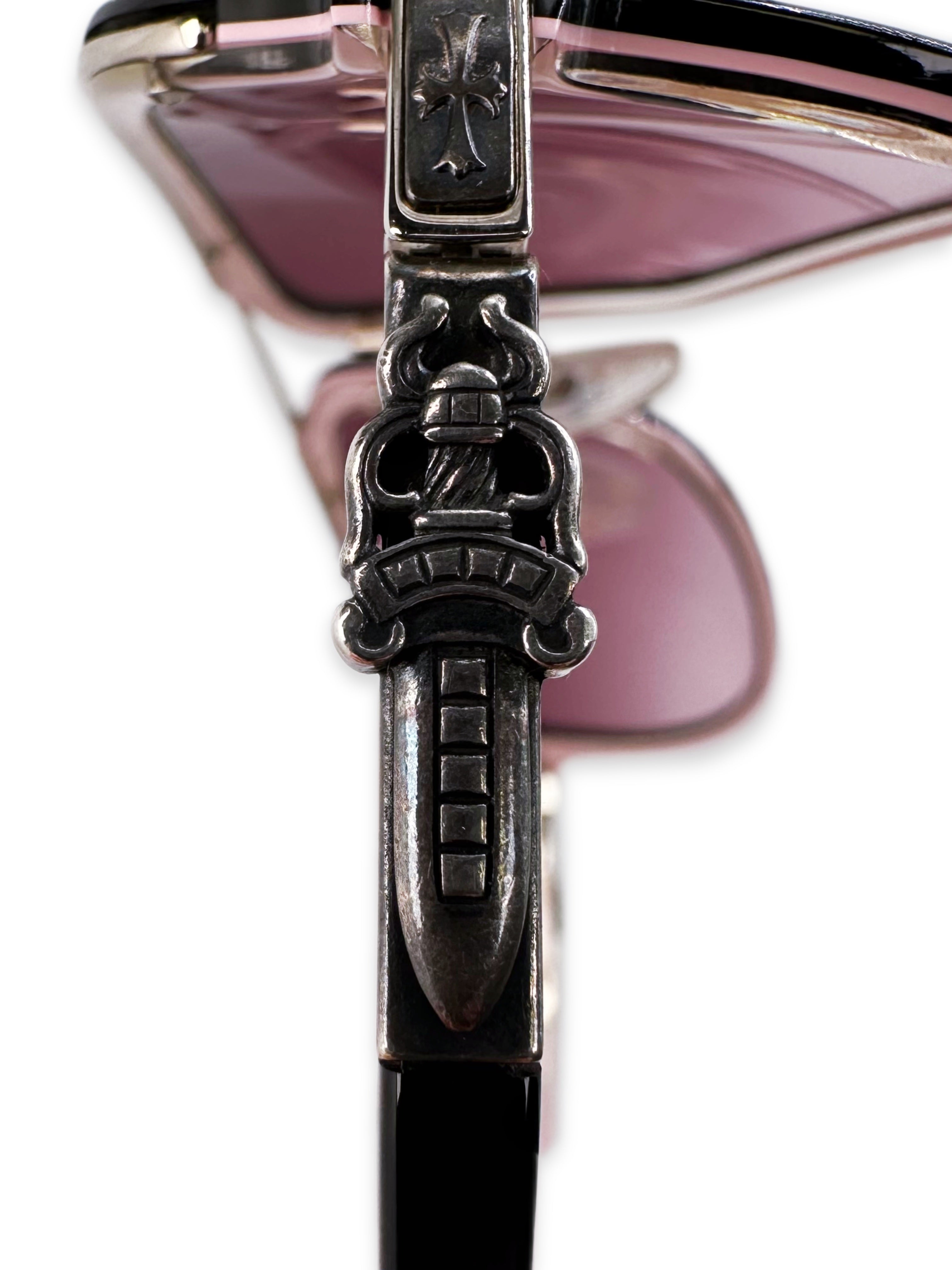 Chrome Hearts ‘Straight Up’ Dagger Pink Silver Aviator Sunglasses