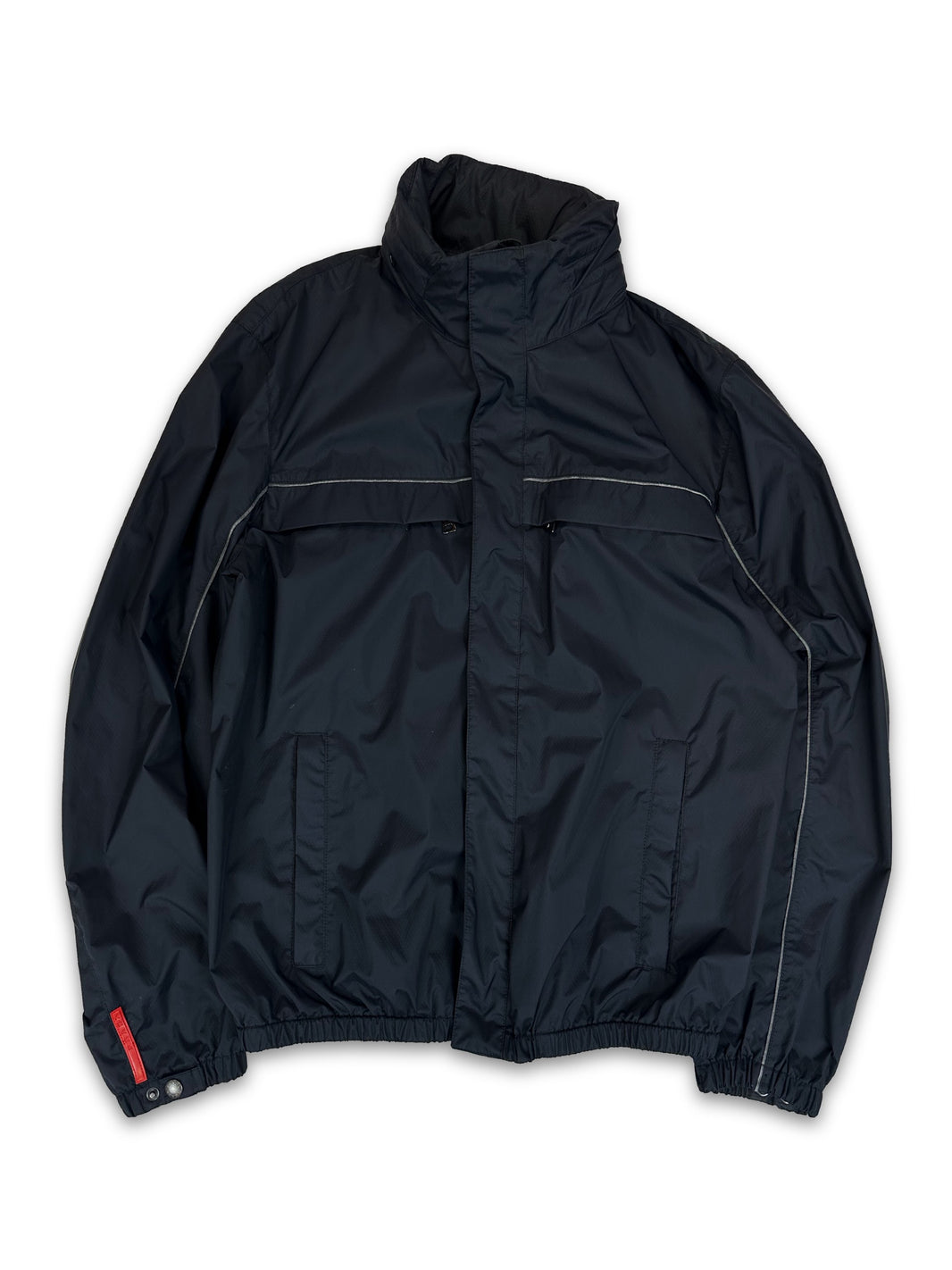 00s Prada Sport Navy Blue Packable Hood Multi-zip Jacket