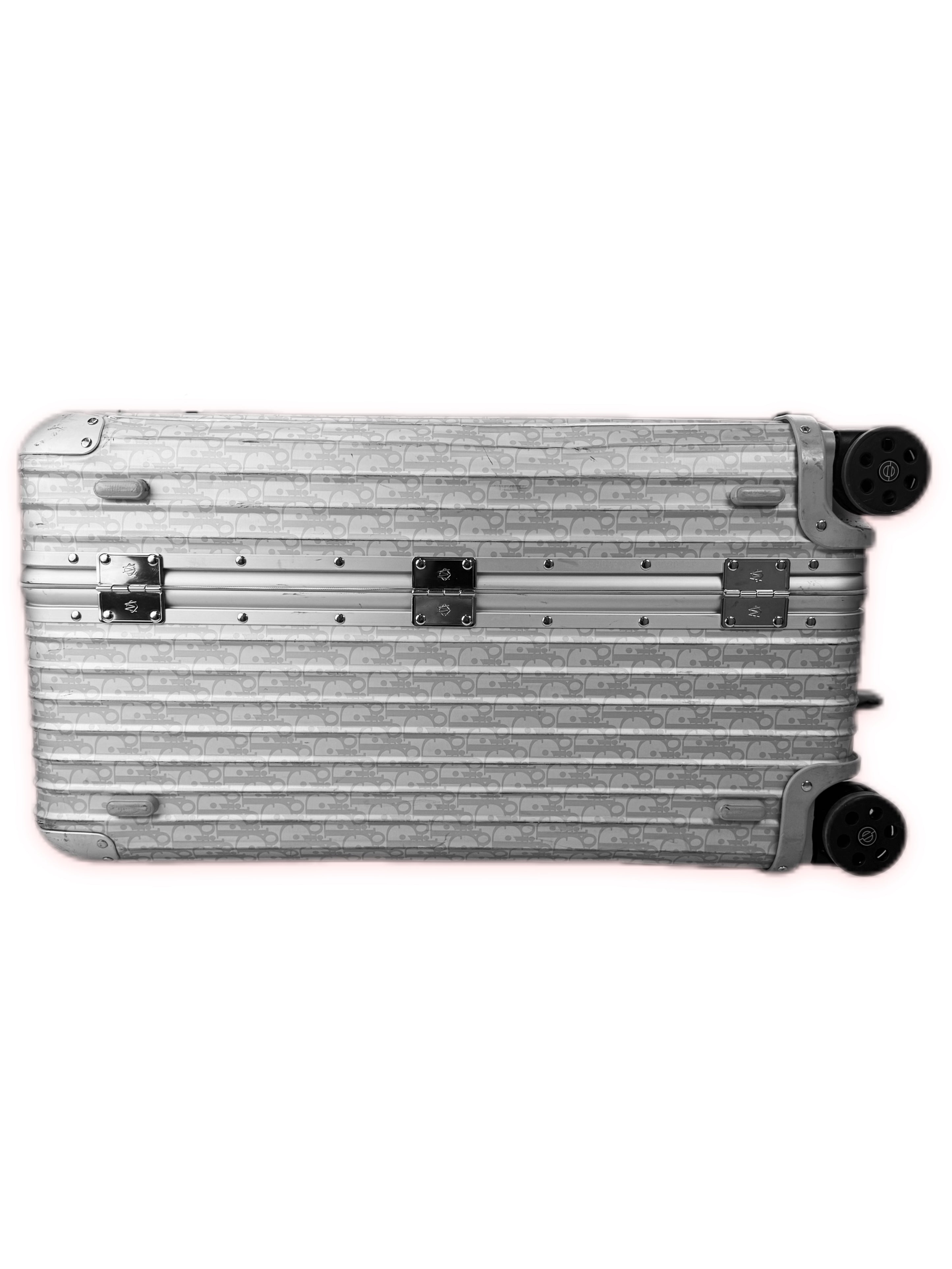 SS20 Dior x Rimowa Large Oblique Monogram 4 Wheel Aluminum Suitcase