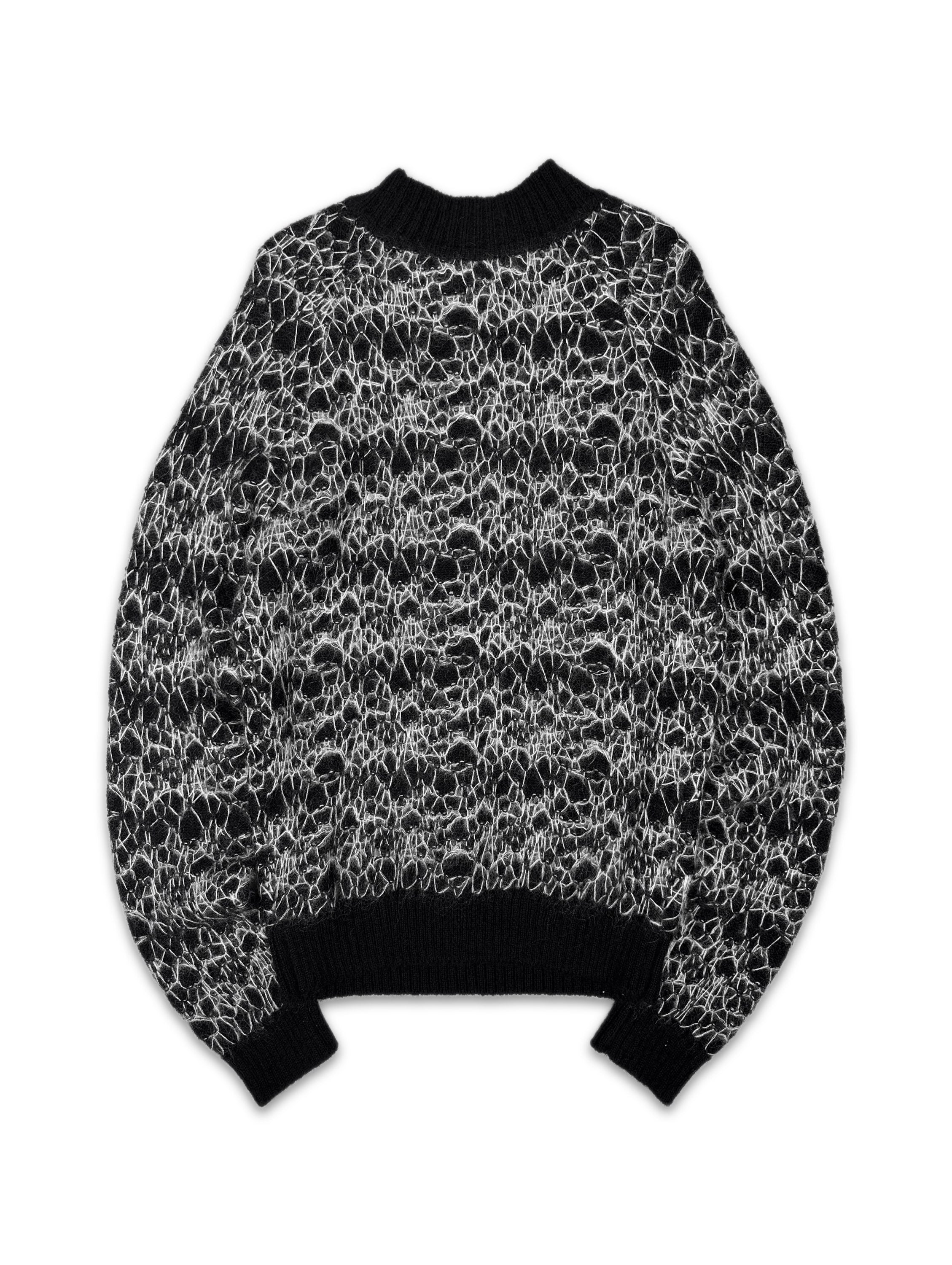 Saint Laurent Paris ‘Spiderweb’ Wool Loose Gauge Knitted Sweater