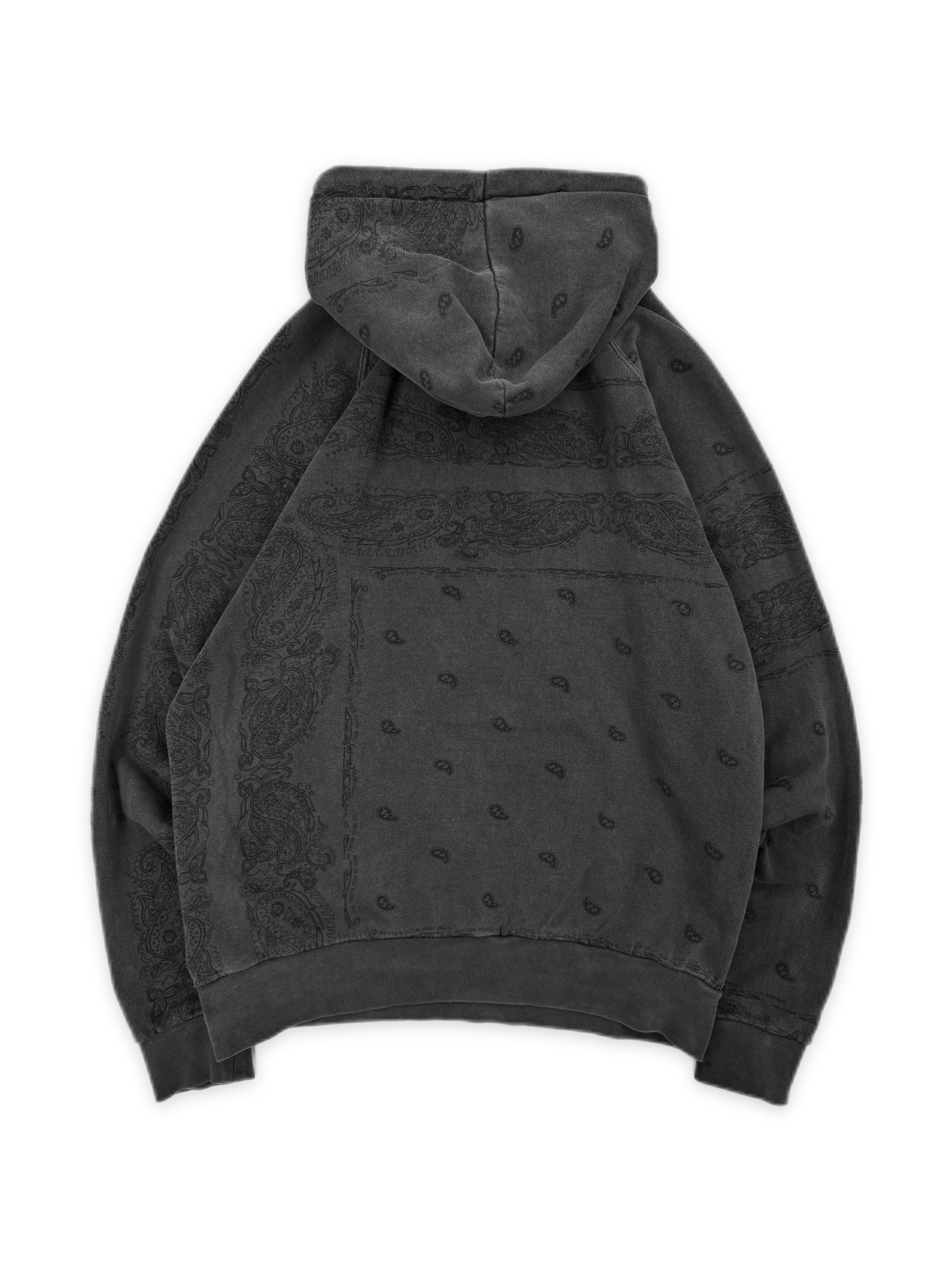 AW04 Raf Simons ‘Waves’ Charcoal Grey Paisley Shipwreck Hoodie