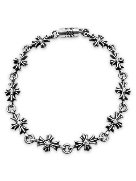 Chrome Hearts Diamond Factory Set Tiny E .925 Silver 10 Link Bracelet