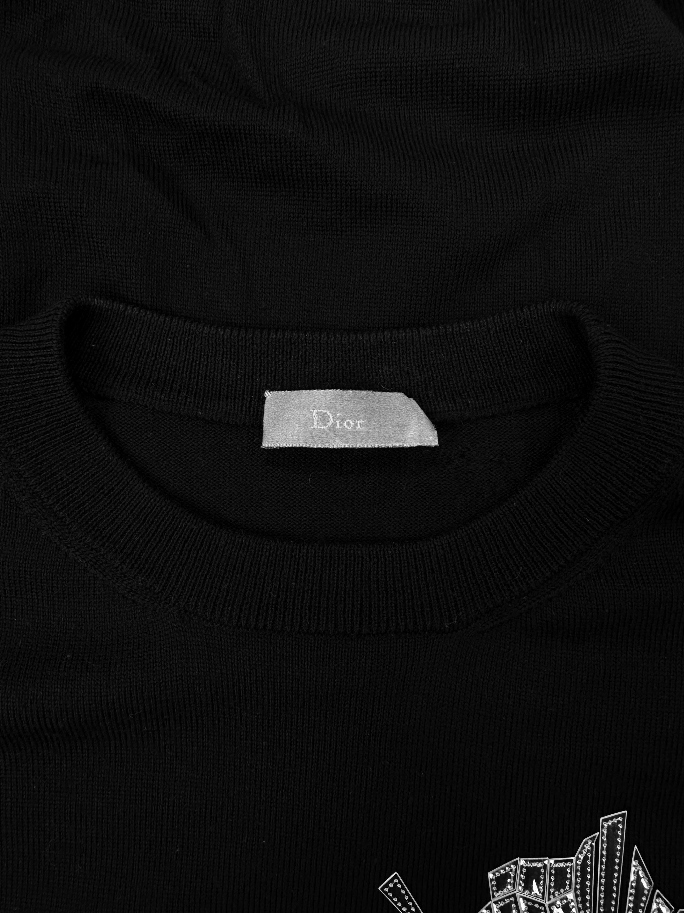 AW08 Dior Homme ‘Gunshot’ Shattered Glass Knitted Sweater