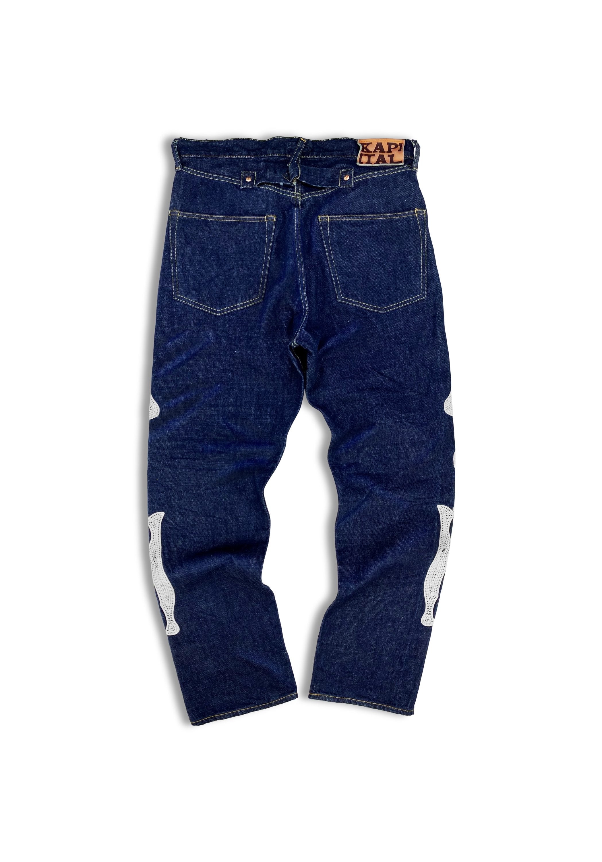 SS23 Kapital ‘Bone’ 12.5oz Embroidered Indigo Wash Denim