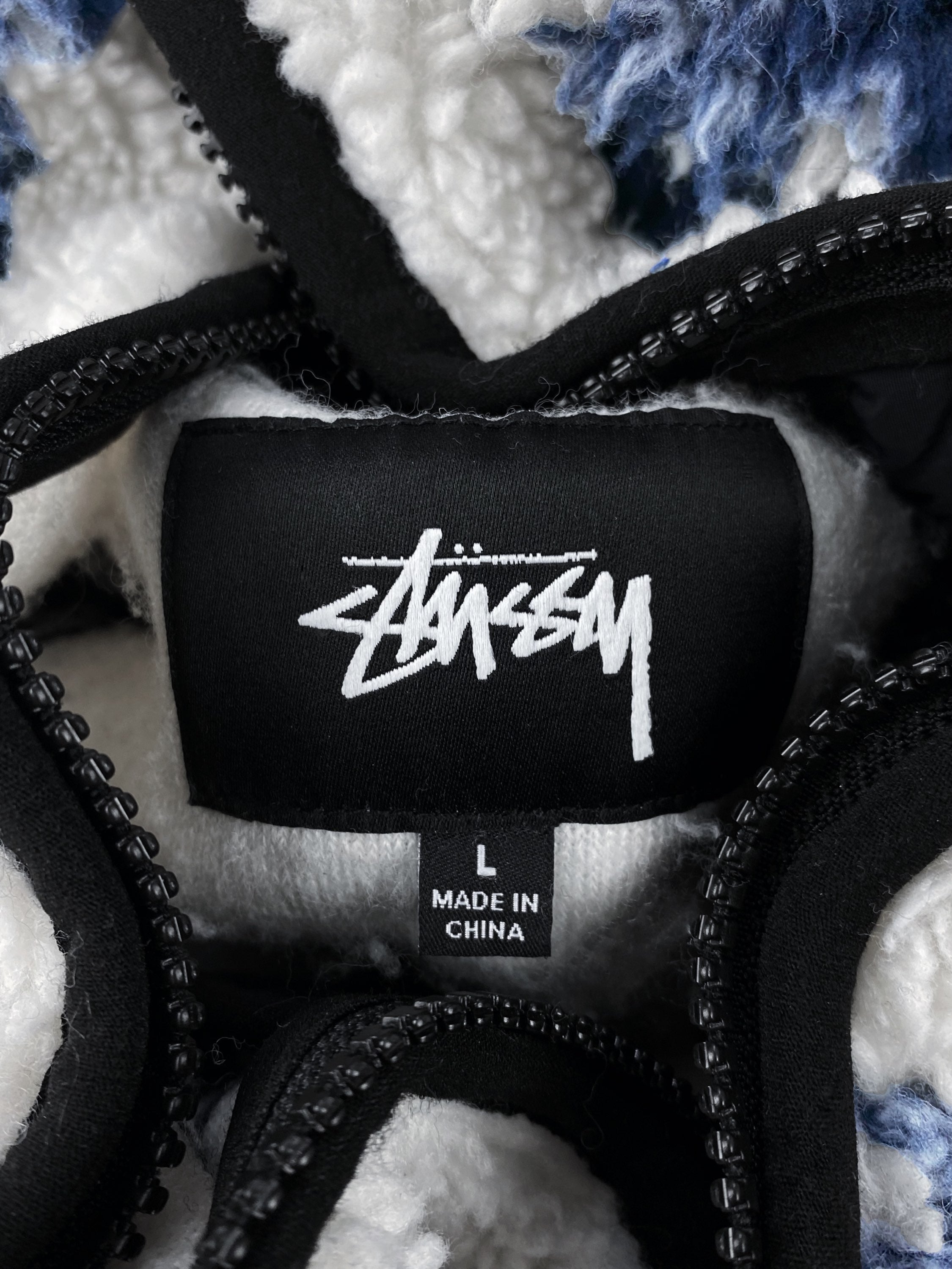 SS20 Stüssy ‘Mask’ Full-zip Graphic Sherpa Fleece Jacket