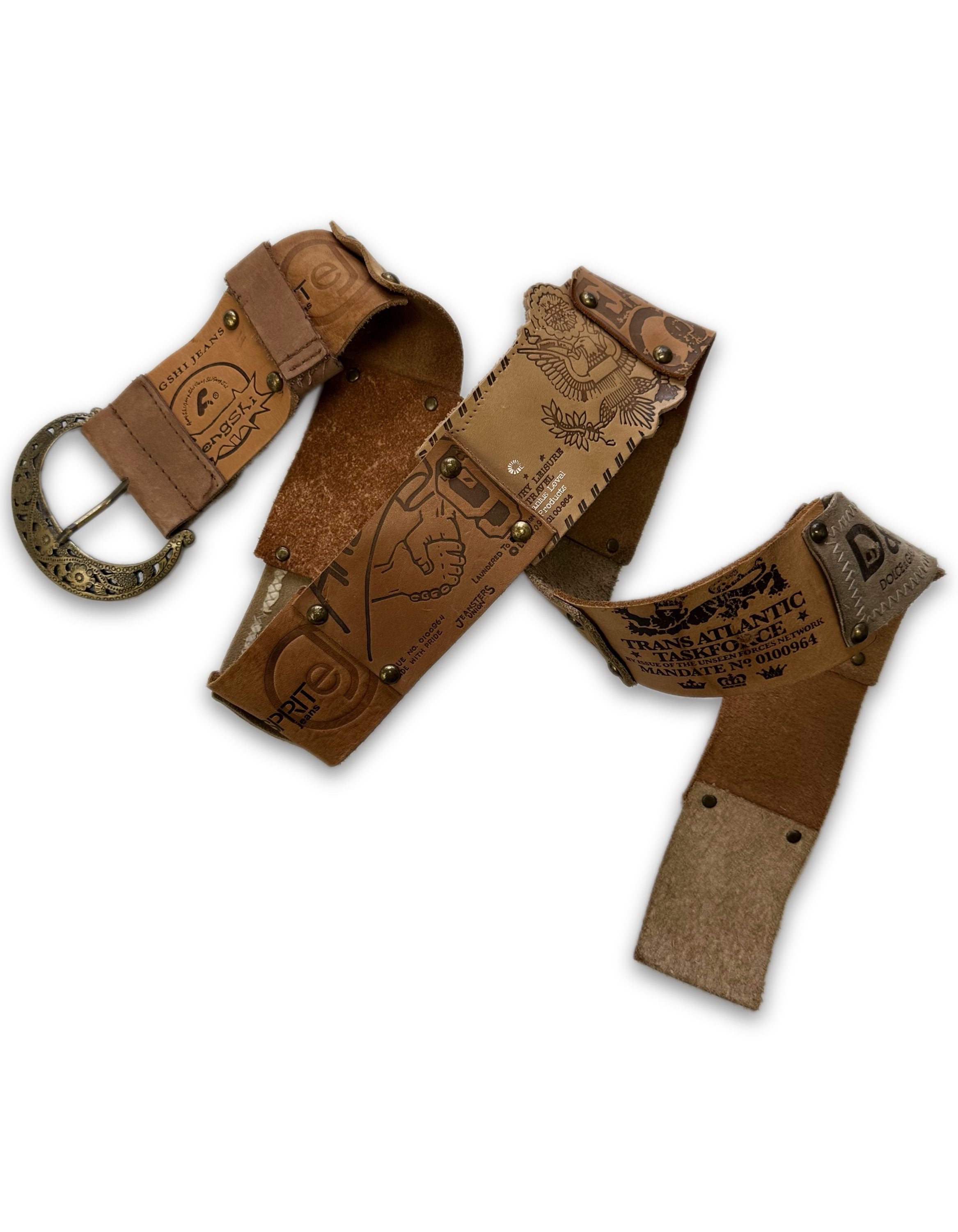 00s Dolce & Gabbana ‘Jacron Label’ 16 Patch Leather Belt