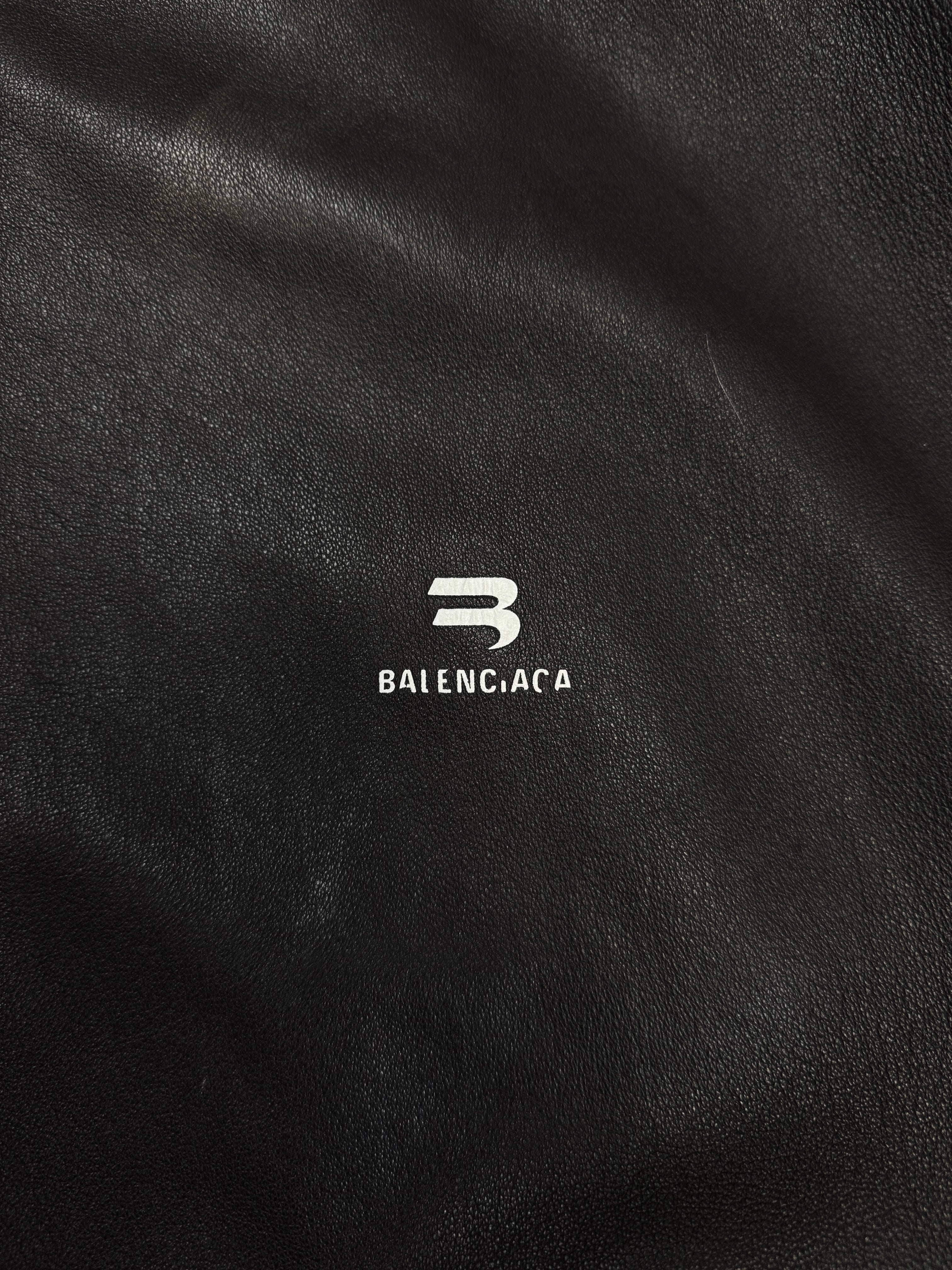 AW22 Balenciaga ‘Taxi’ BB Sport Logo Leather Bomber Jacket