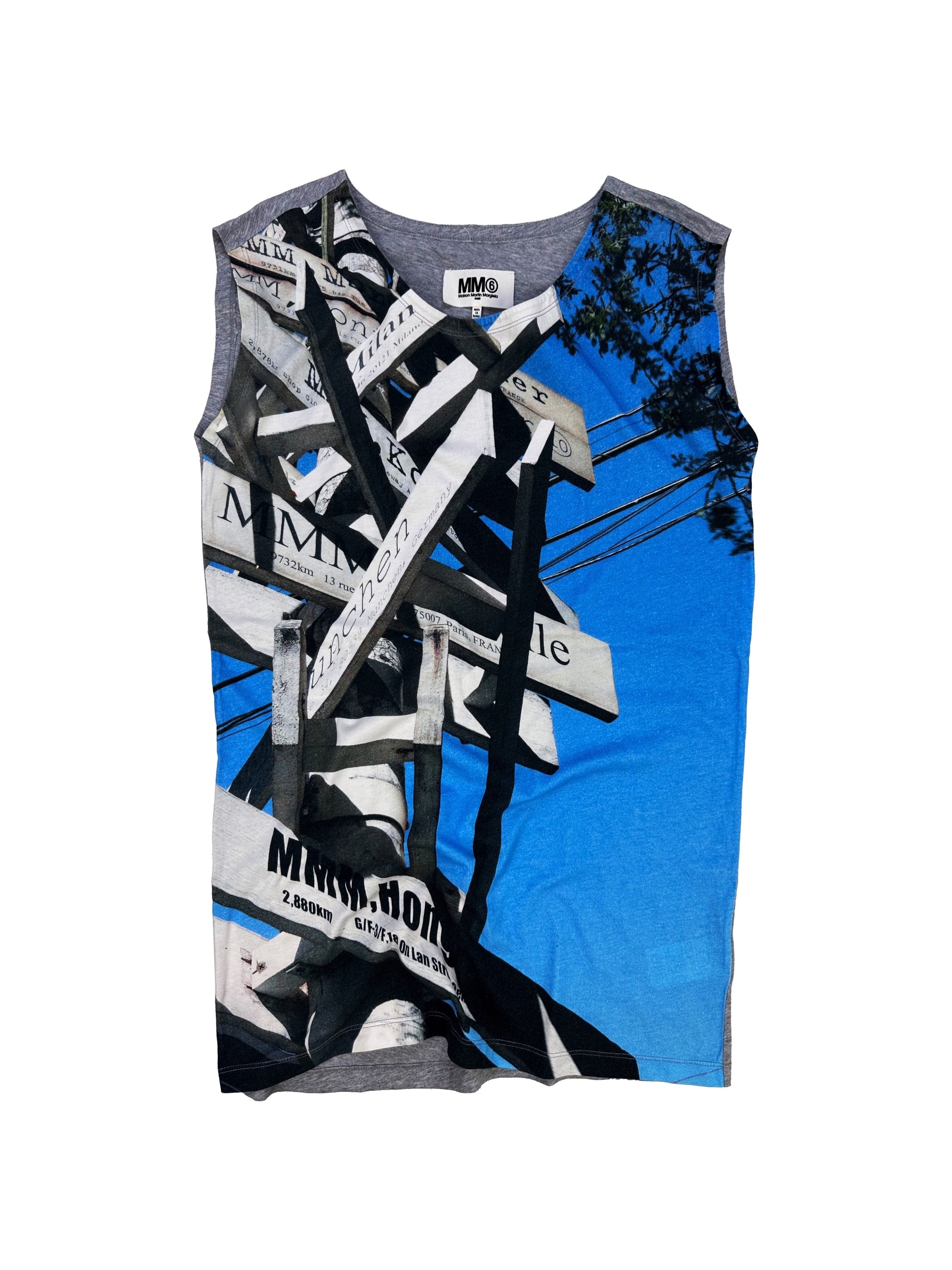 Maison Margiela MM6 ‘Sign’ Print Sleeveless Tank-top