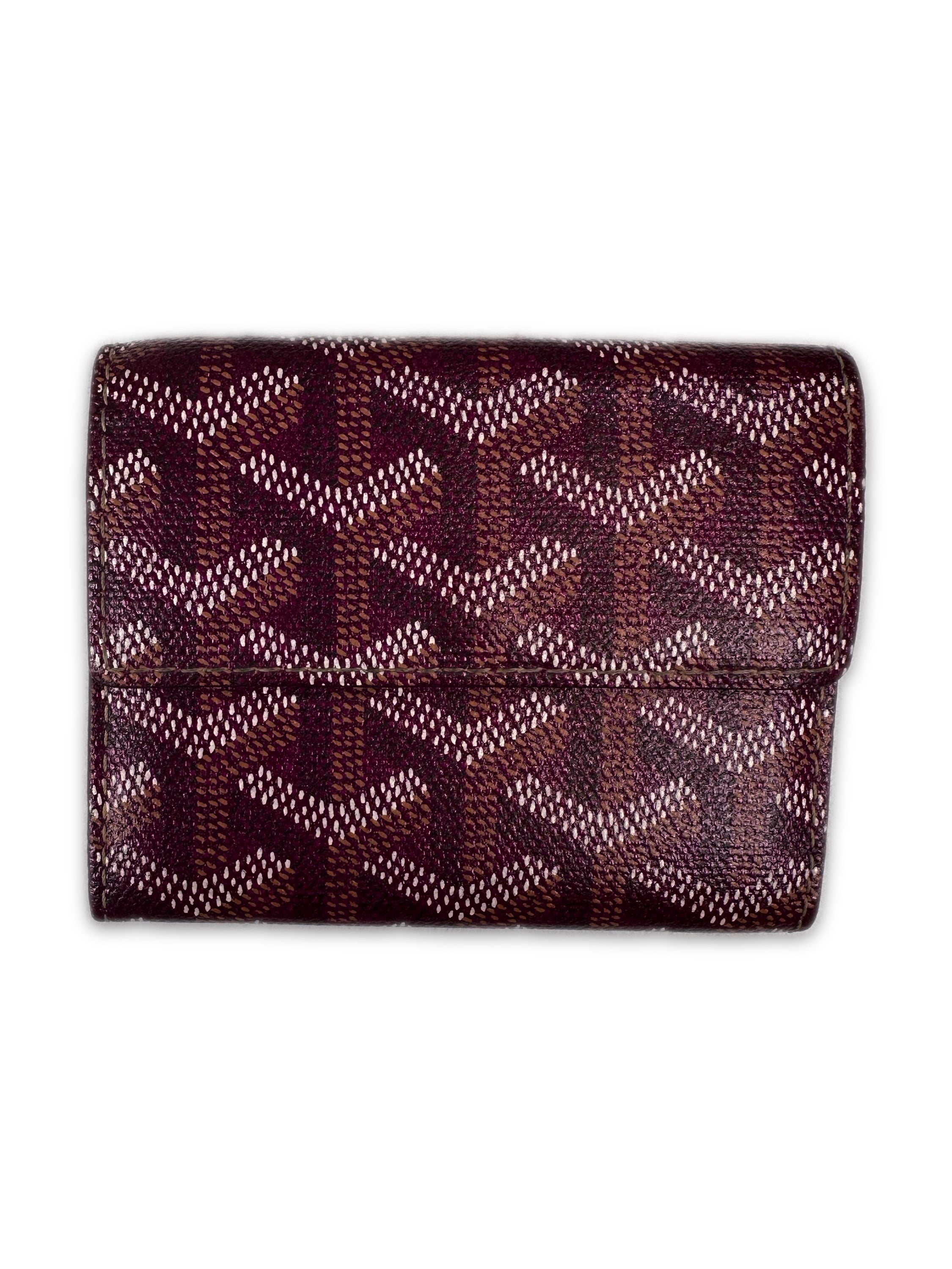 Goyard Bifold Monogram Leather Burgundy Wallet