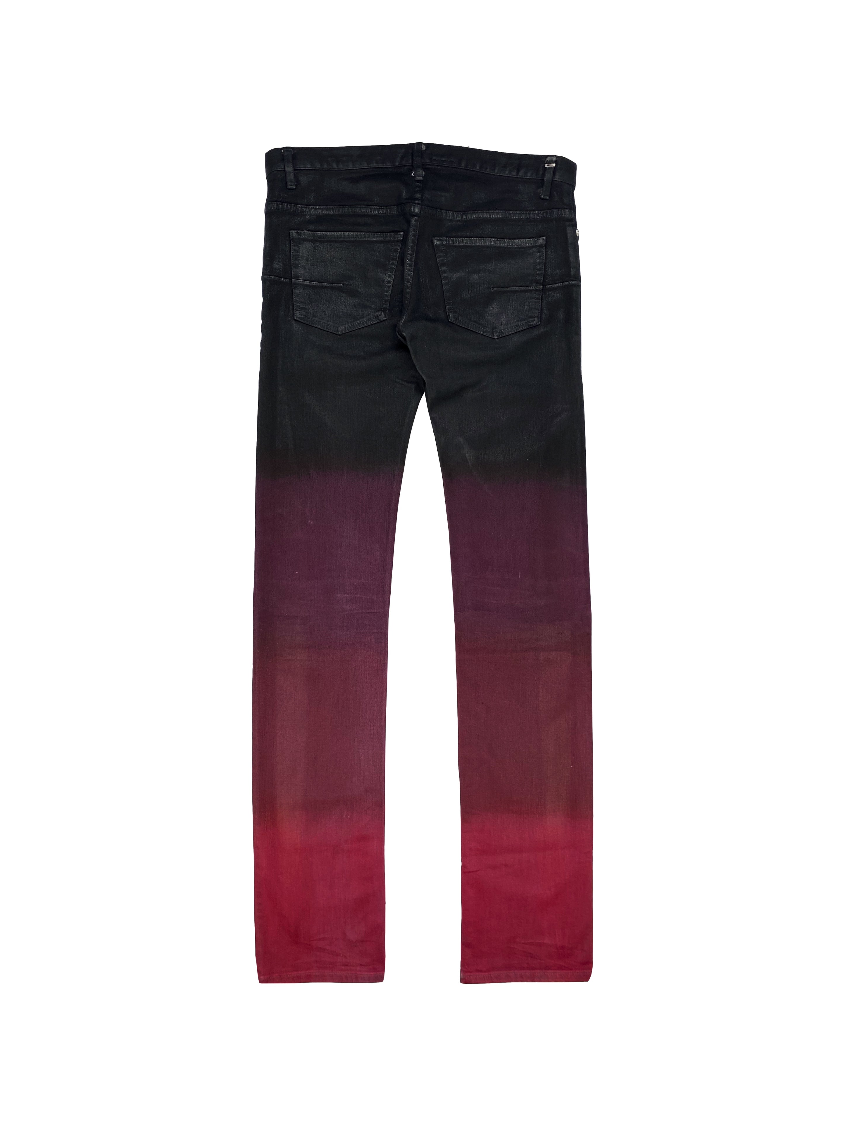 Dior by Hedi Slimane Gradient Dip-Dye Waxed Skinny Denim