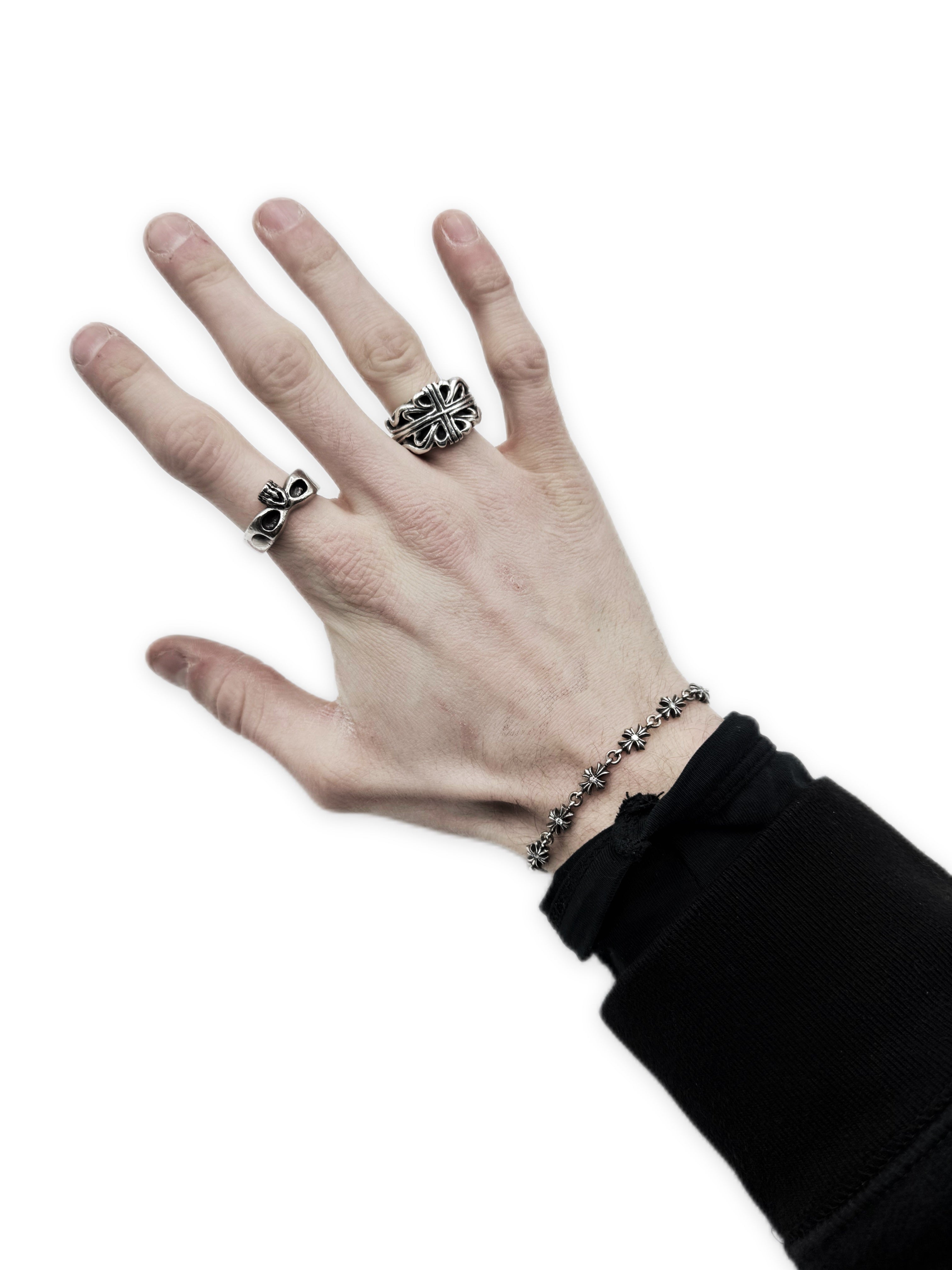 Chrome Hearts Tiny E Diamond Factory Set .925 Silver 7 inch Bracelet