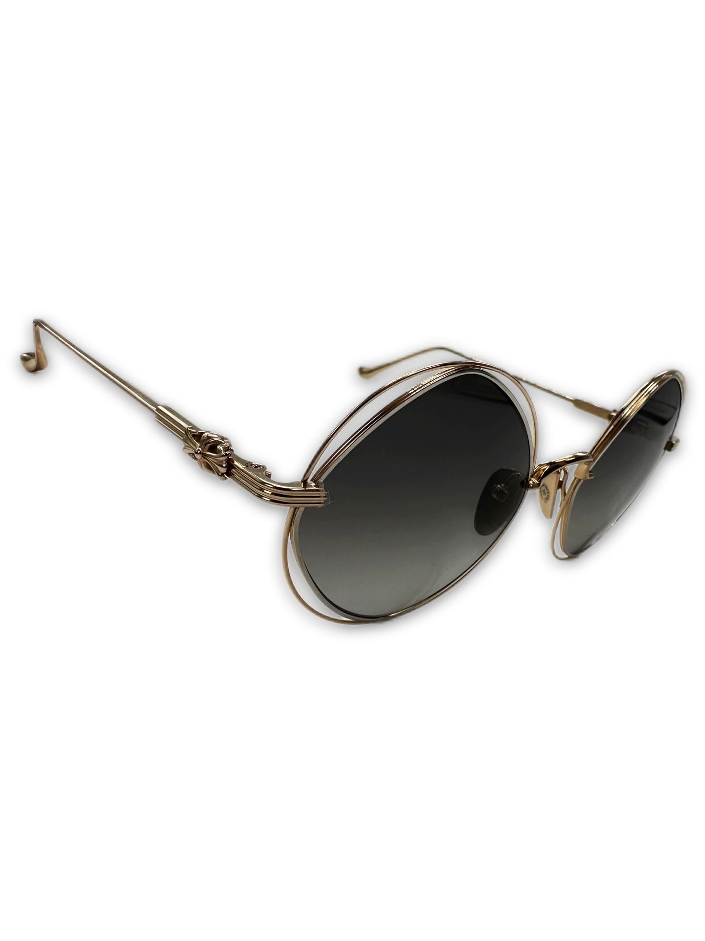 Chrome Hearts ‘Semenstress’ 18K Gold Plated Circular Sunglasses