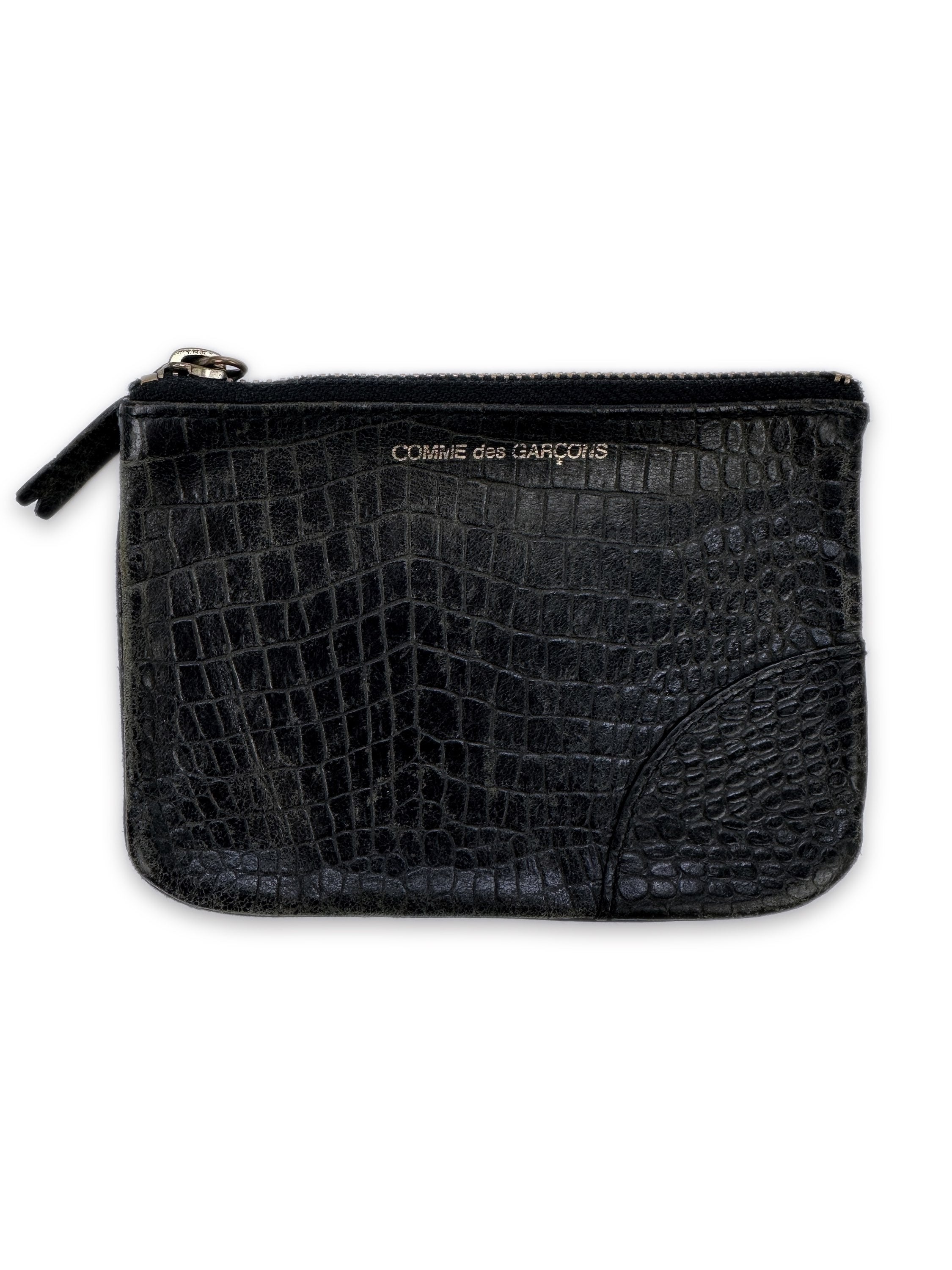 00s Comme Des Garçons Black Crocodile Coin Pouch