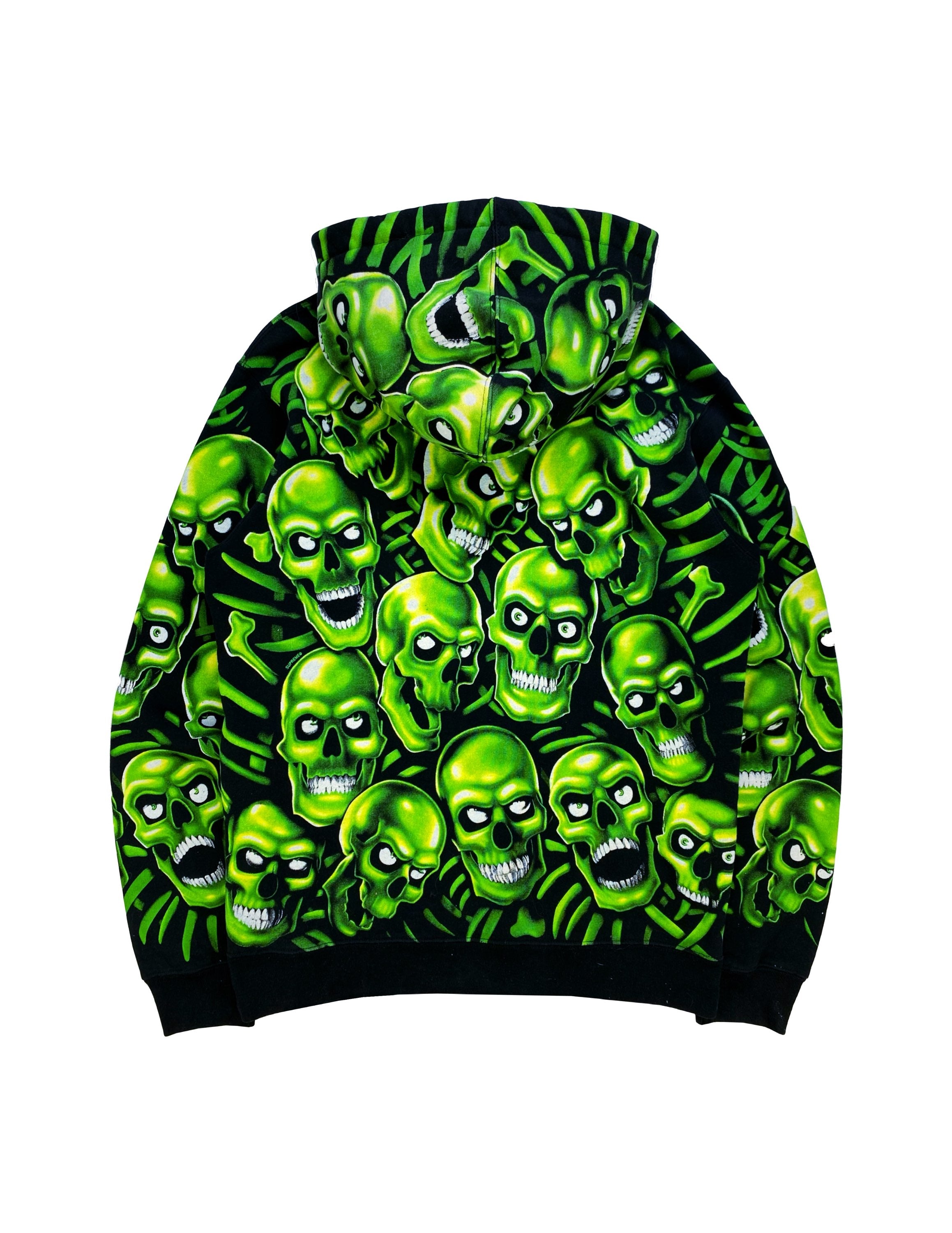 SS18 Supreme ‘Skull Pile’ Phosphorescent Full Print Hoodie