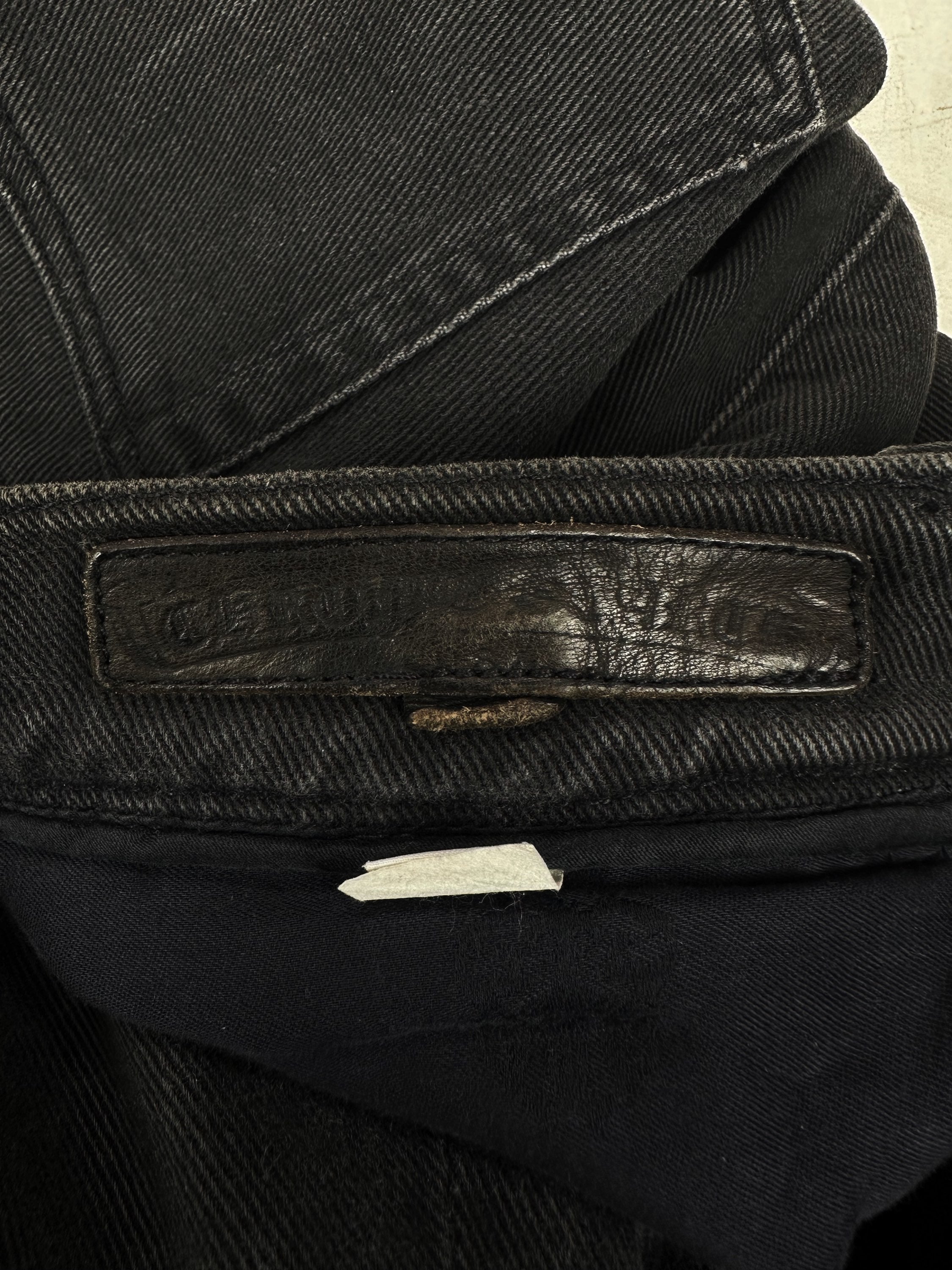 00s Chrome Hearts ‘Fleur Knee’ .925 Silver Washed Jeans