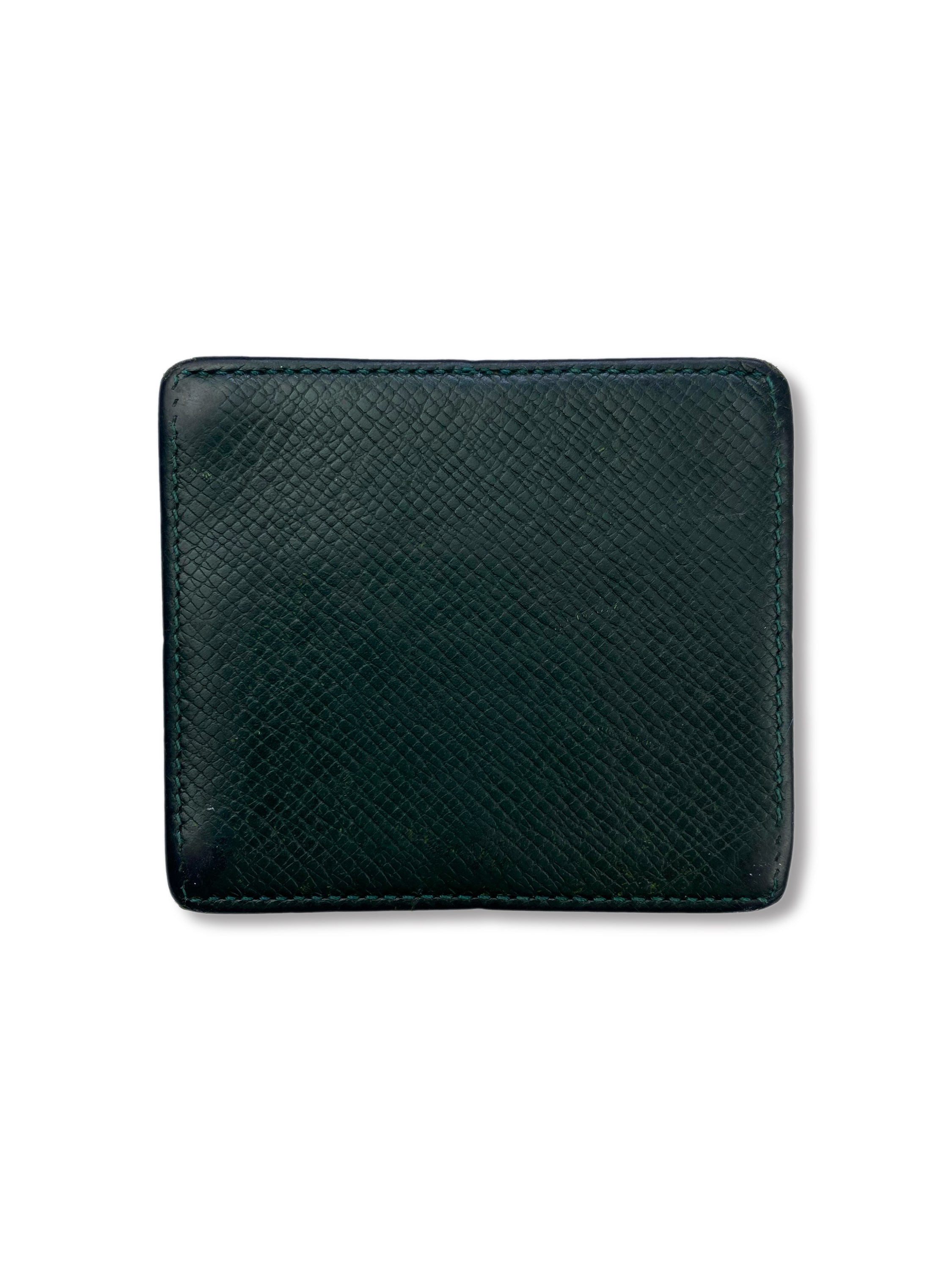 Louis Vuitton Embossed LV Logo Dark Green Coin Pouch