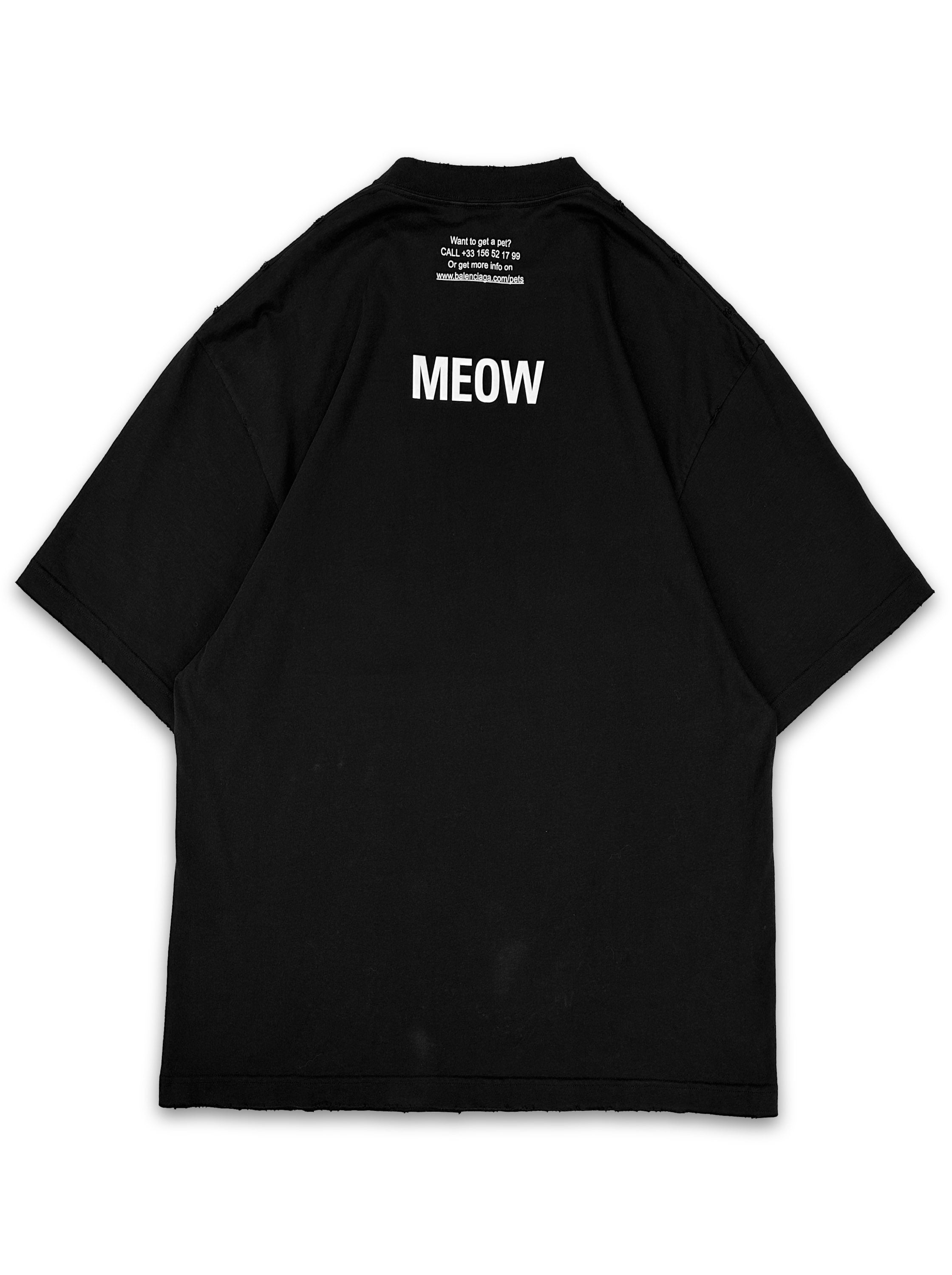 SS20 Balenciaga ‘I Love Cats’ Black Meow Graphic T-Shirt