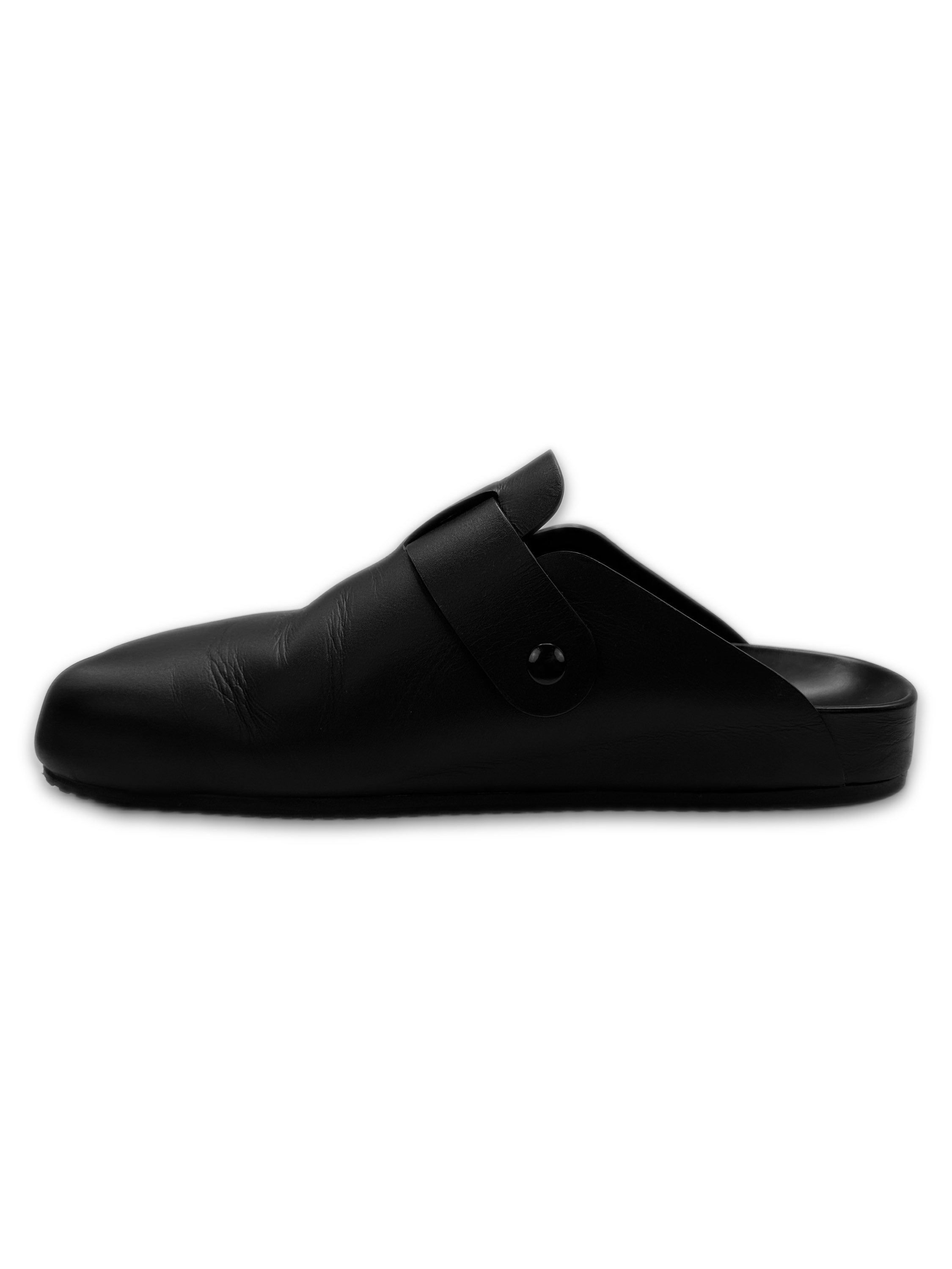 Balenciaga ‘Sunday’ Black Leather Slip-on Belted Mules
