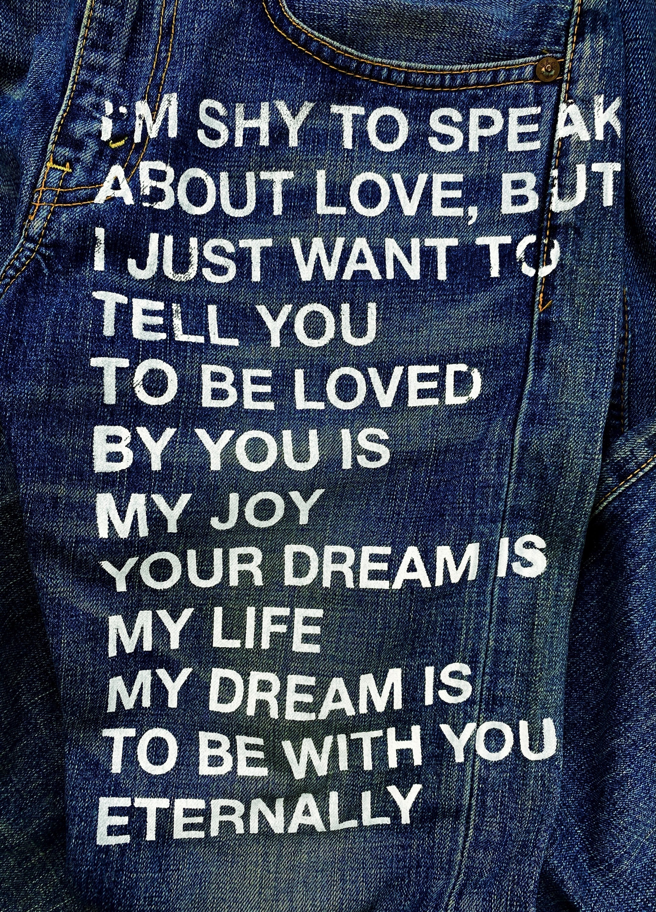 SS10 Junya Watanabe “Eternal Love” Poem Indigo Full Print Denim