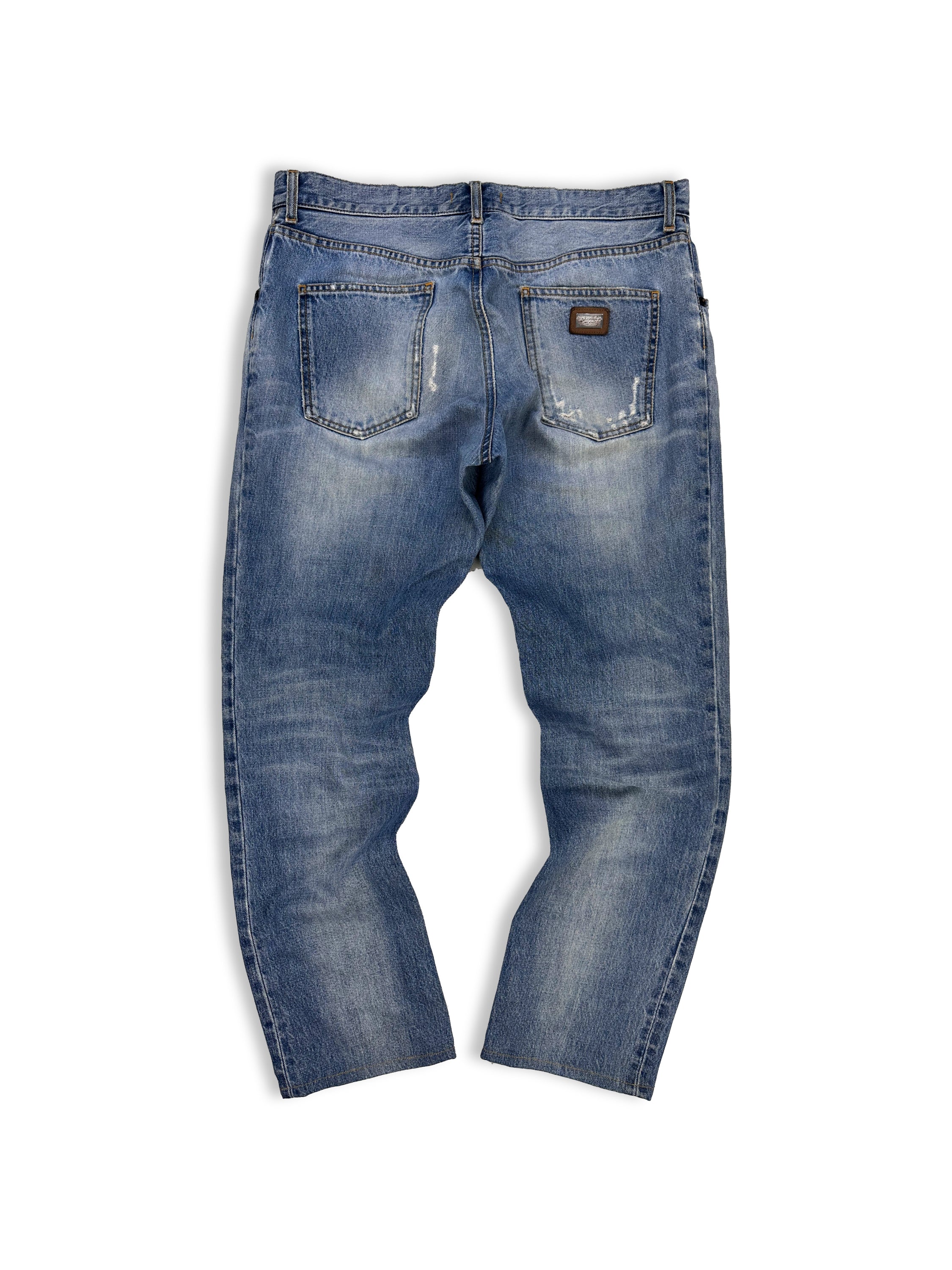 00s Dolce & Gabbana Light Wash Distressed Denim