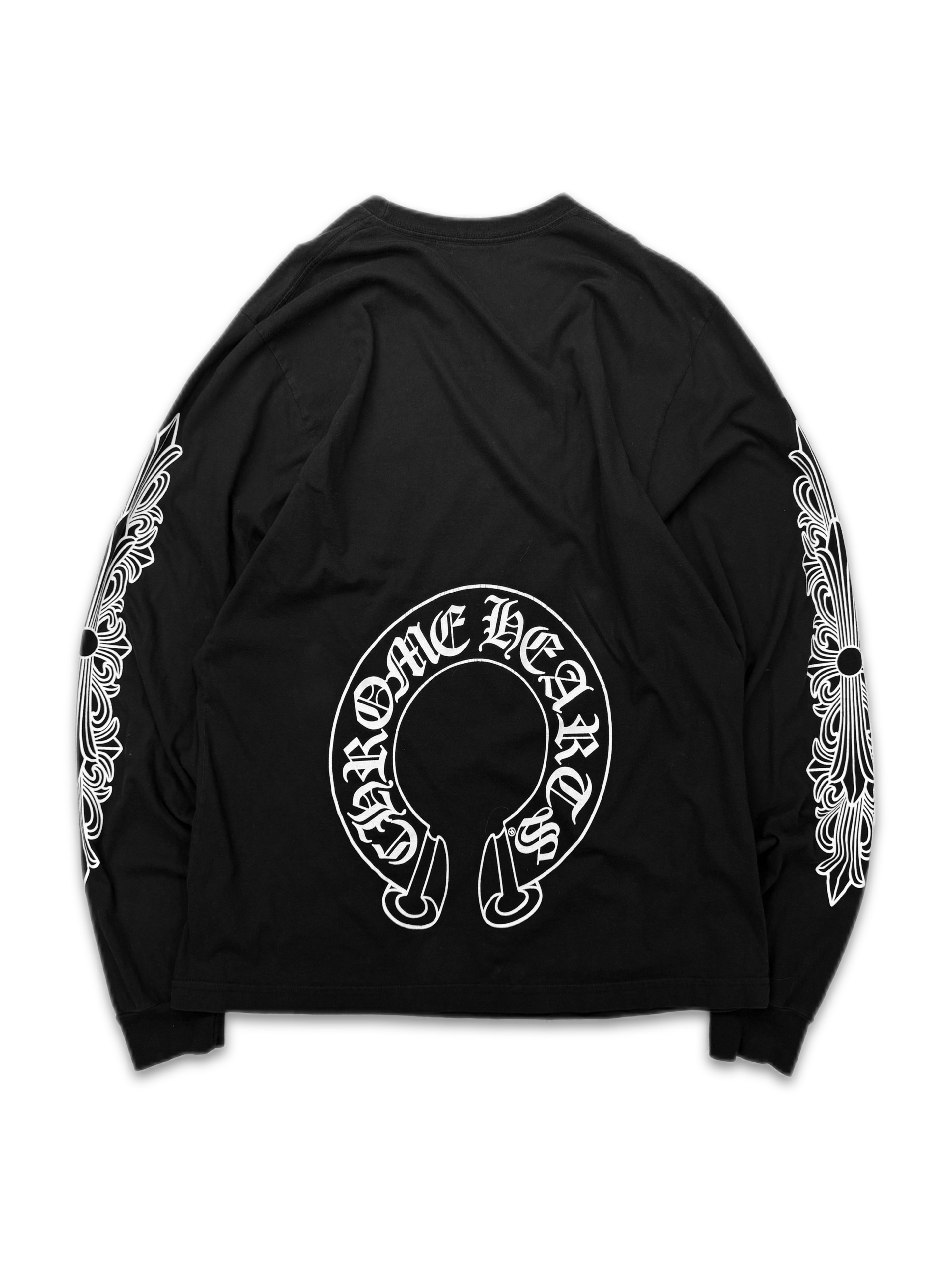 Chrome Hearts Horse Shoe Logo Fleur Sleeve Long Sleeve