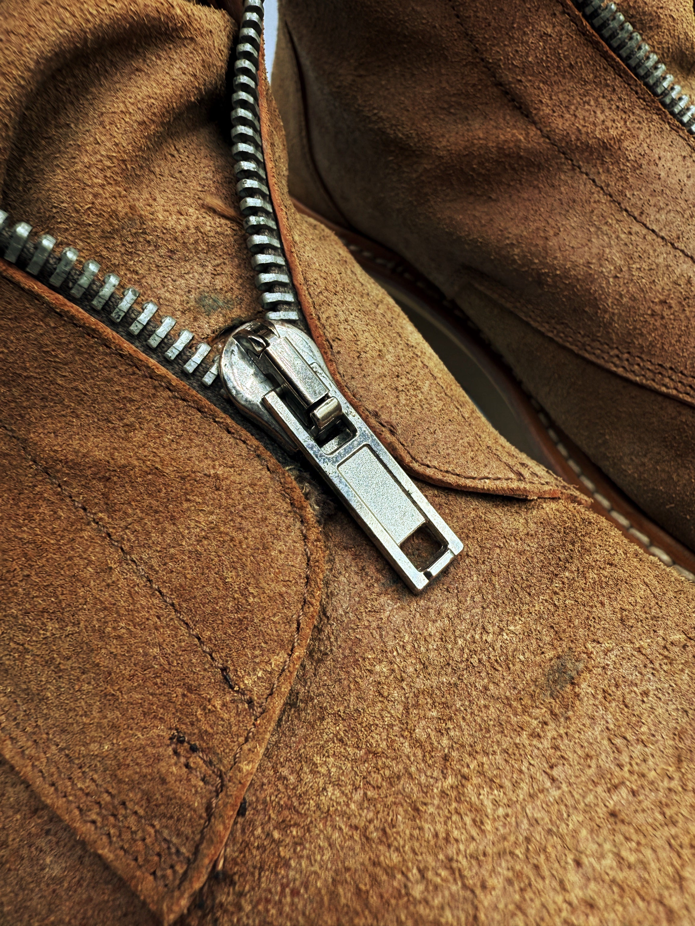 AW11 Rick Owens ‘Mohawk’ Limo Brown Suede Front Zip Hi-top Boots