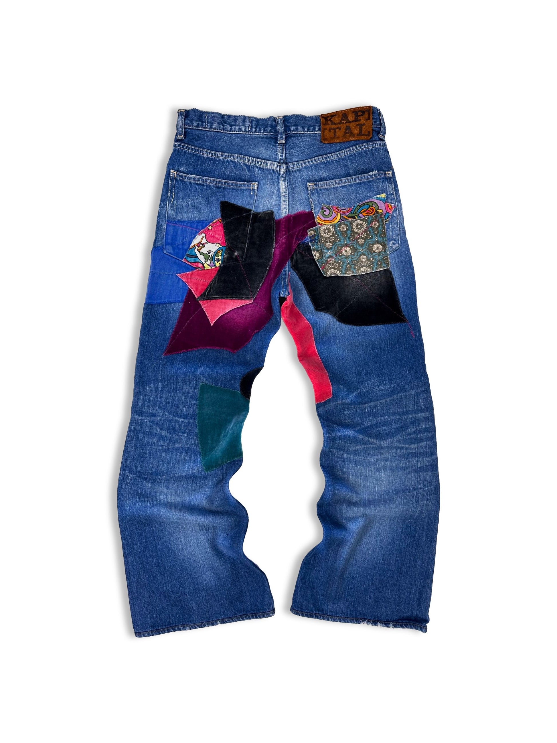 Kapital Kountry ‘Psychedelic’ Oakabilly 14oz Patchwork Flared Denim