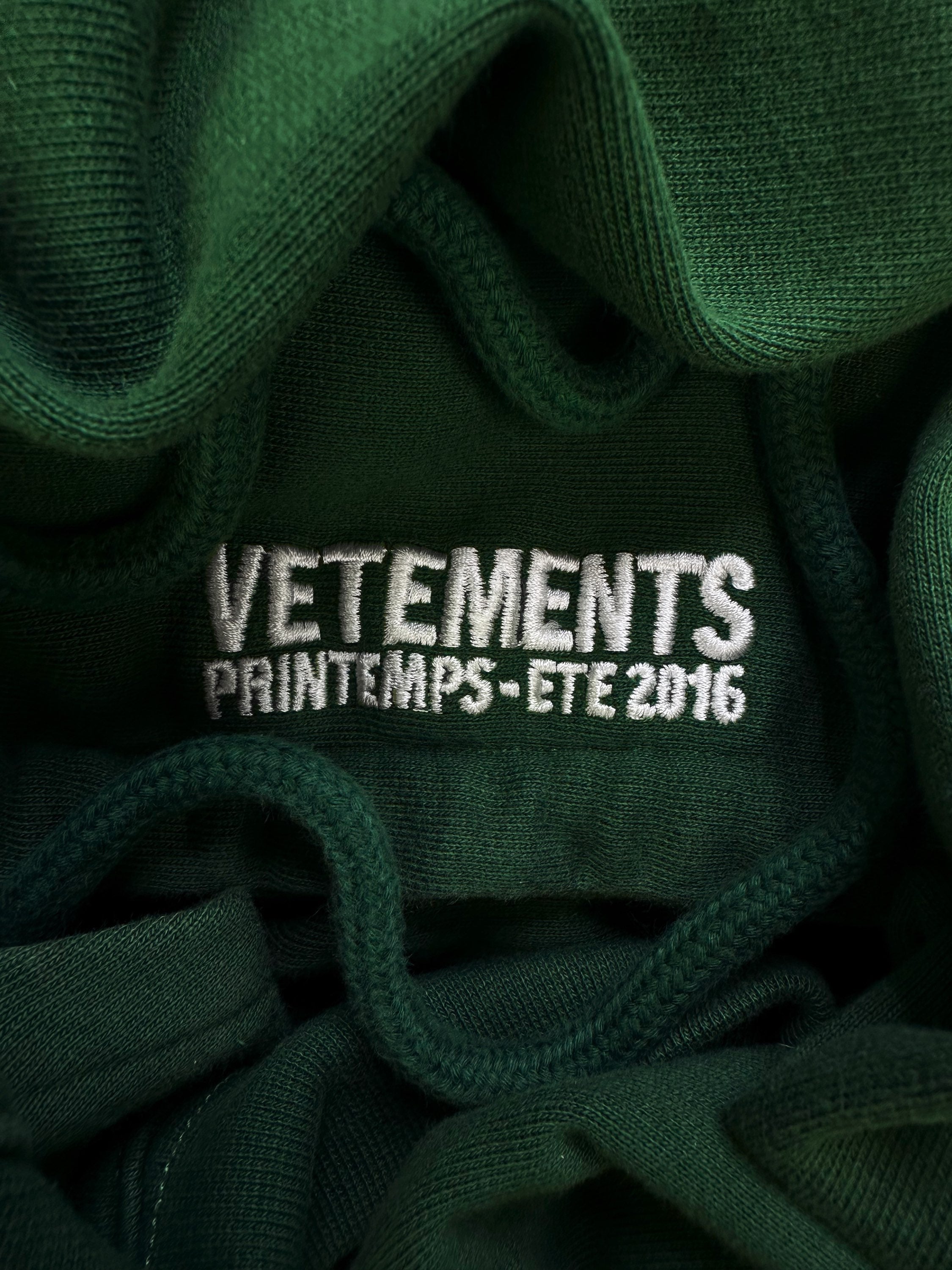 SS16 Vêtements Homme ‘Polizei’ Oversized Pine Green Slogan Hoodie