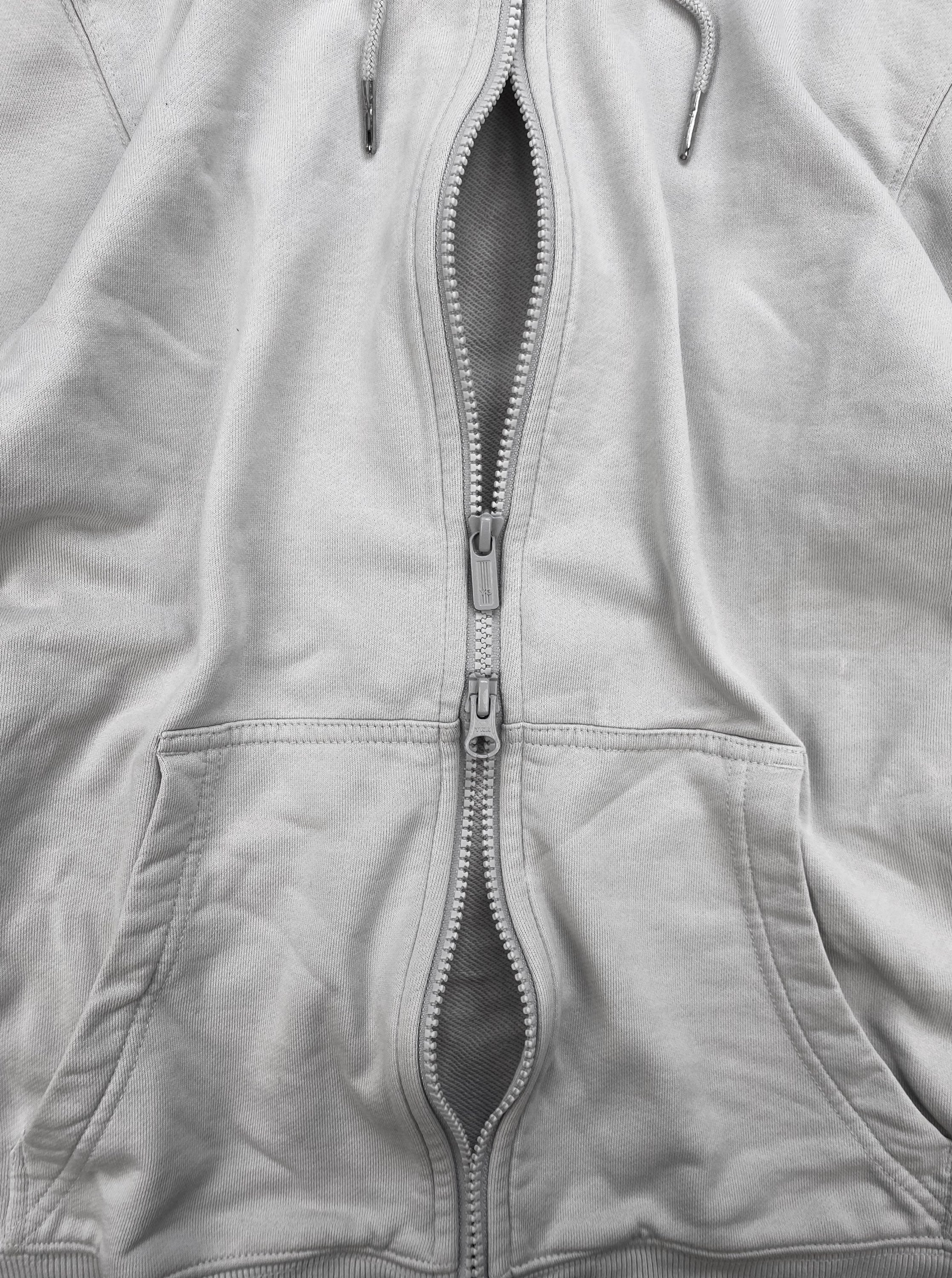 Y-3 Yohji Yamamoto x Adidas Heather Grey Full-zip Logo Hoodie