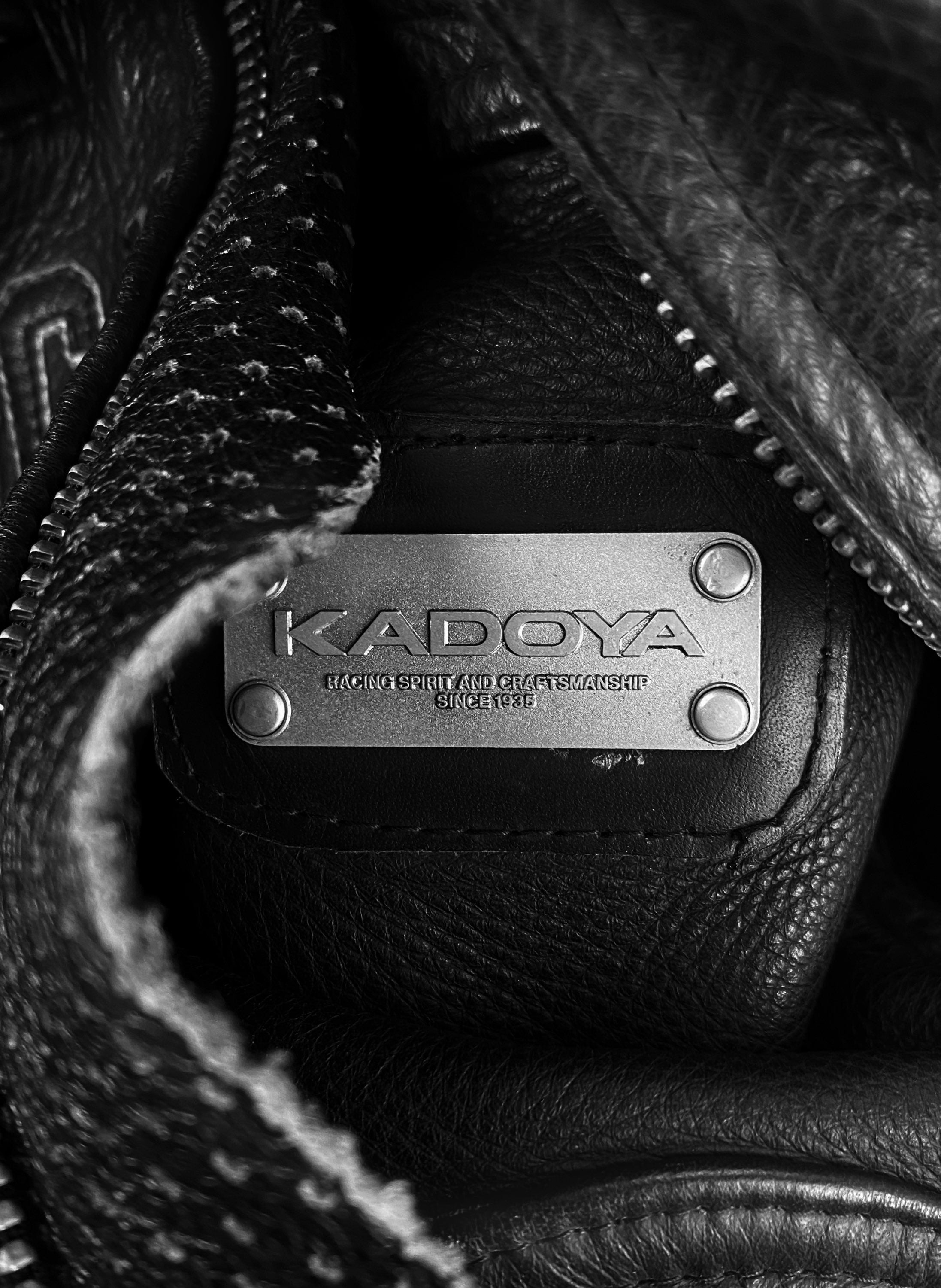 00s Kadoya ‘Star’ Armoured Black Leather Biker Jacket