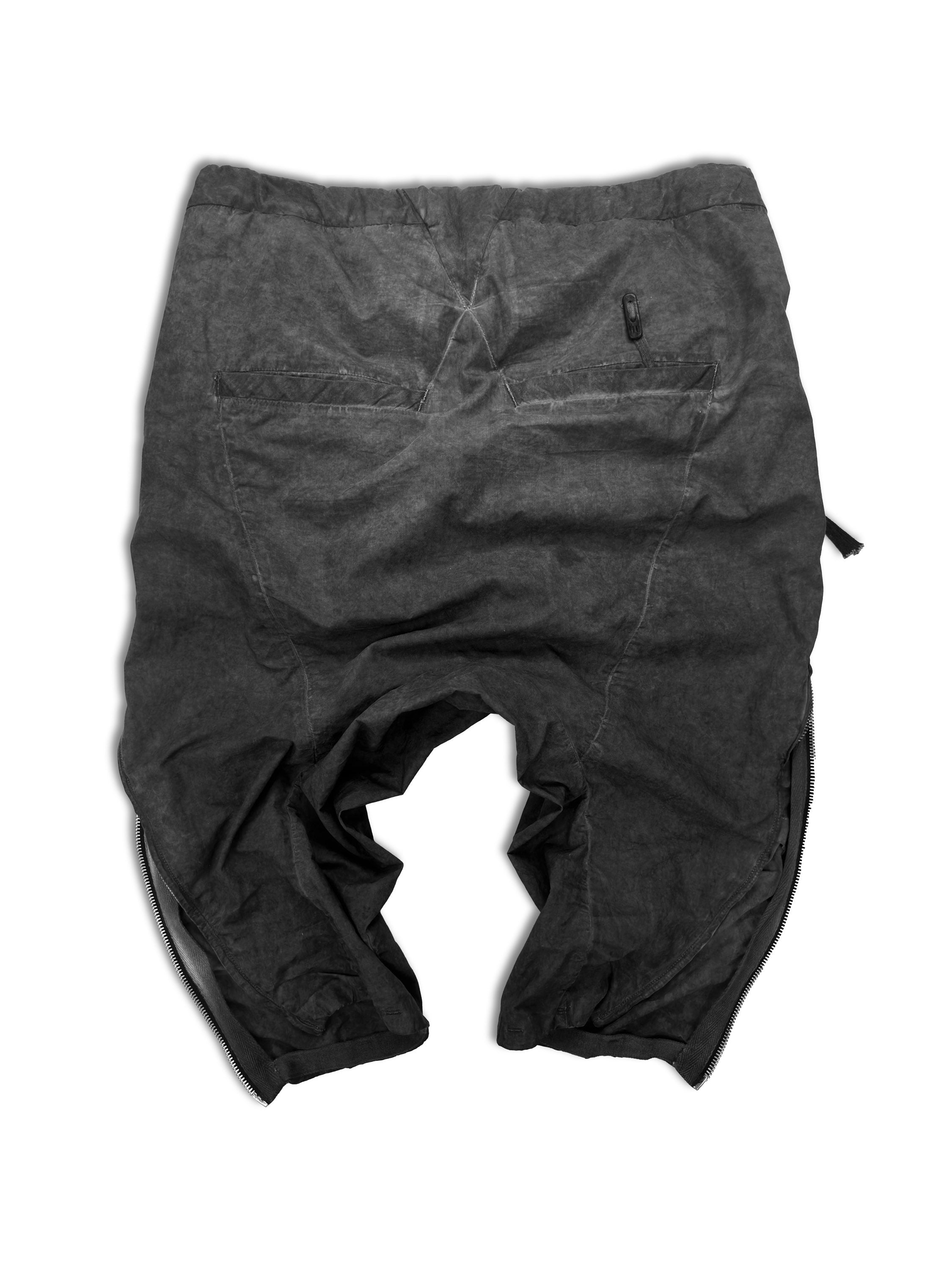 Boris Bidjan Saberi Drop Crotch Zipper Detail Stone Wash Shorts