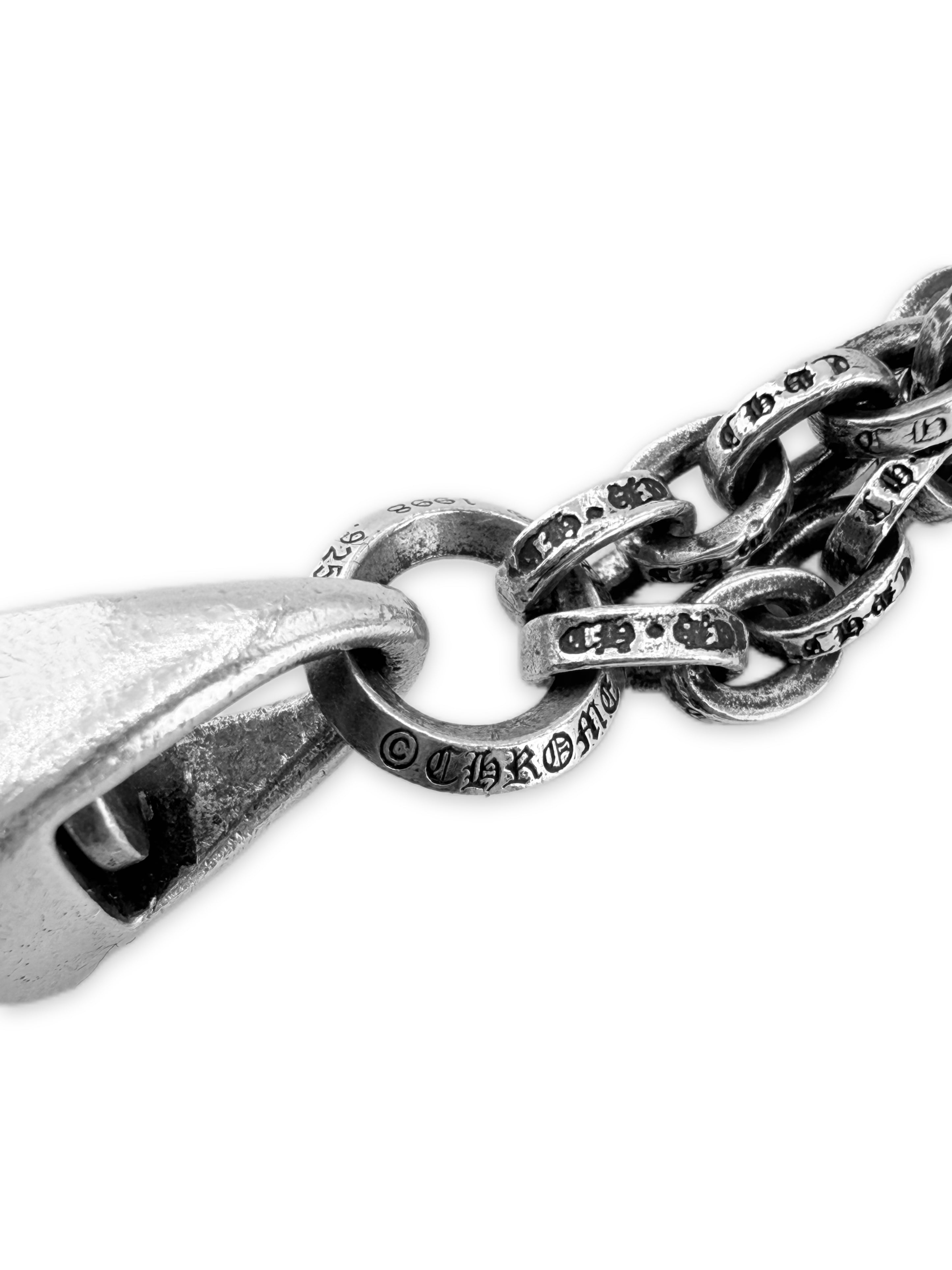 Chrome Hearts Dice Paper Chain Lobster Clasp .925 Silver Keychain