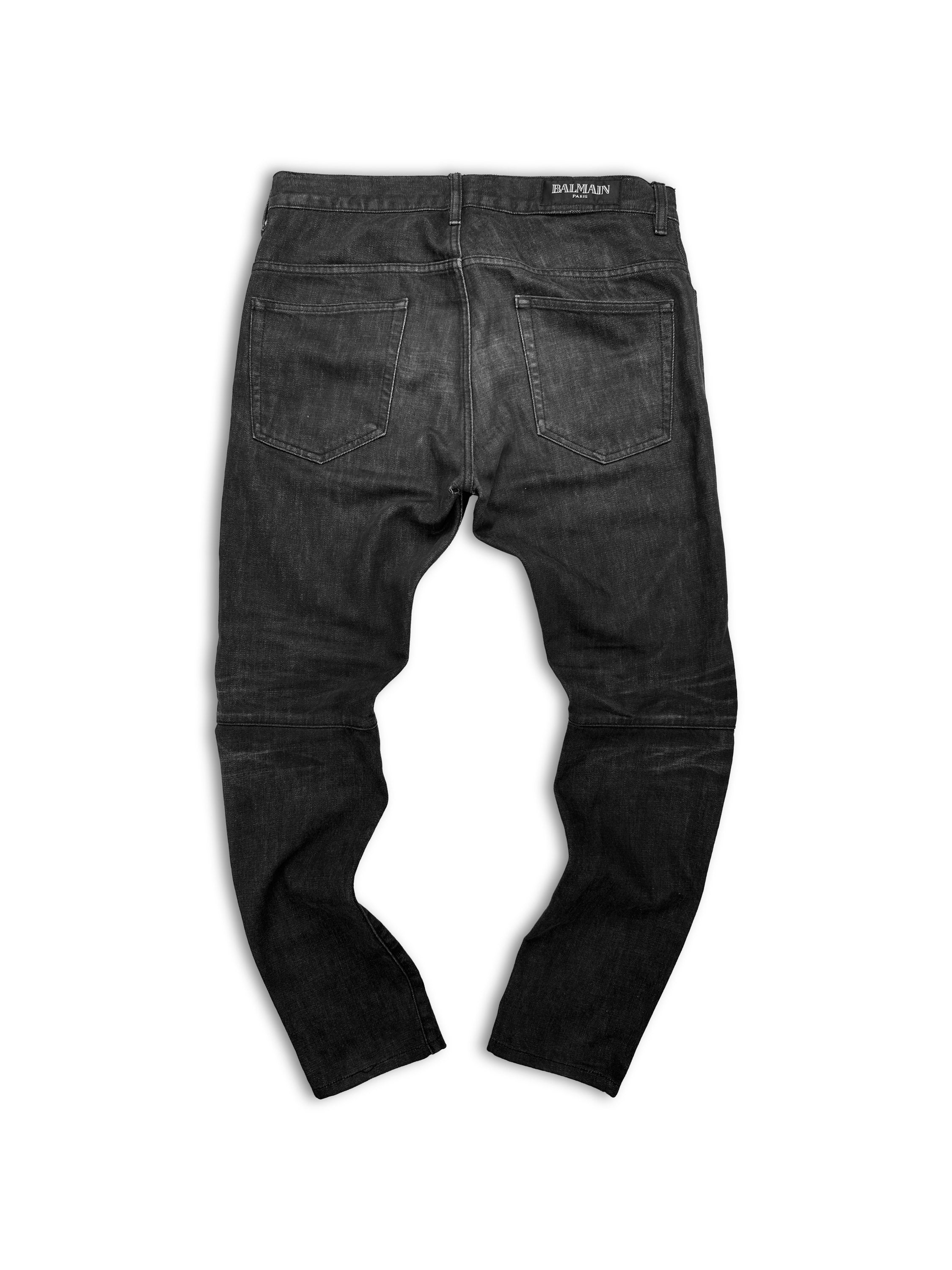 00s Balmain ‘Slate Grey’ Heavy Weight Dark Wash Denim