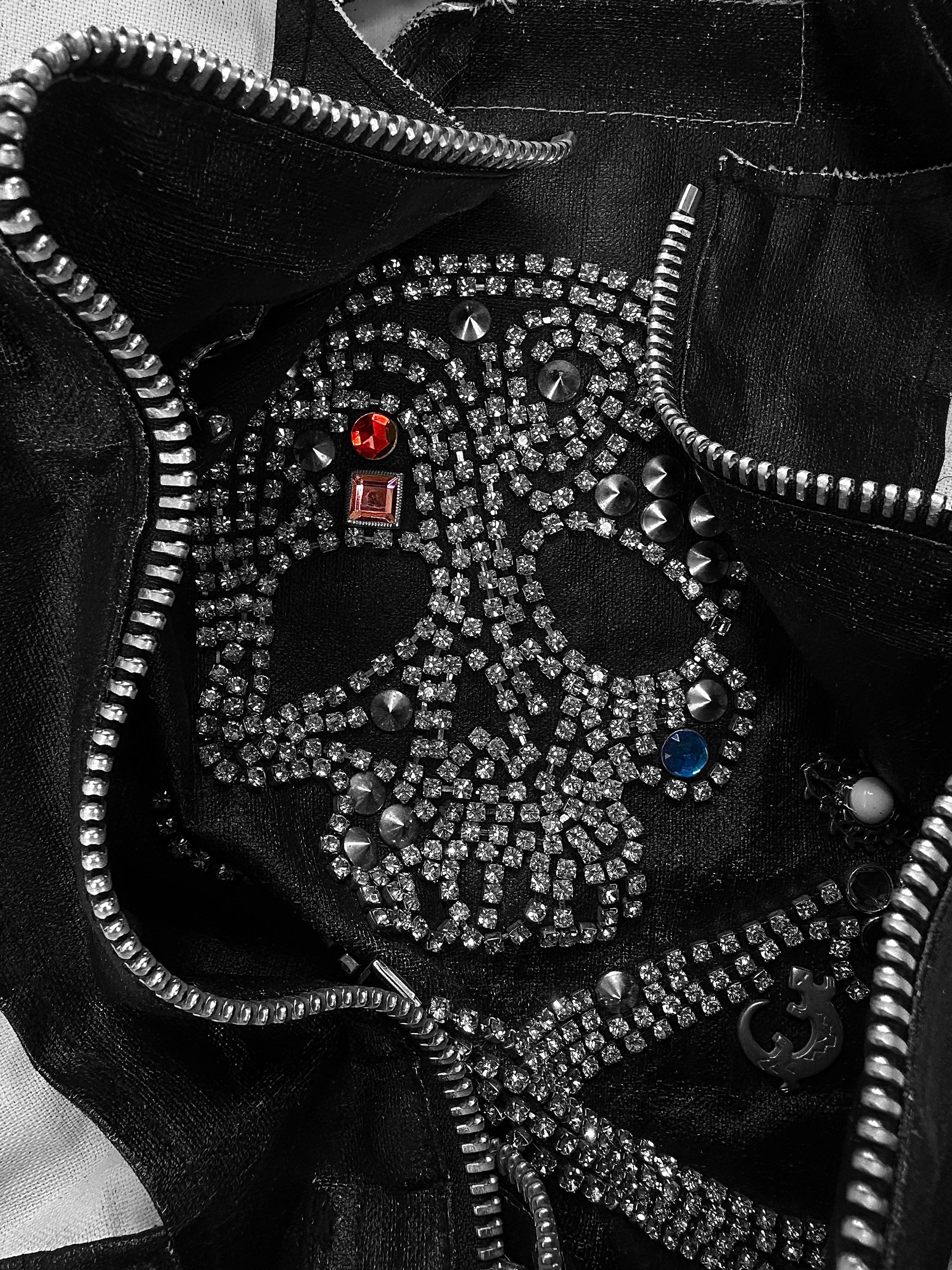 AW02 Junya Watanabe Painted Bejewelled ‘Skull & Crossbones’ Vest