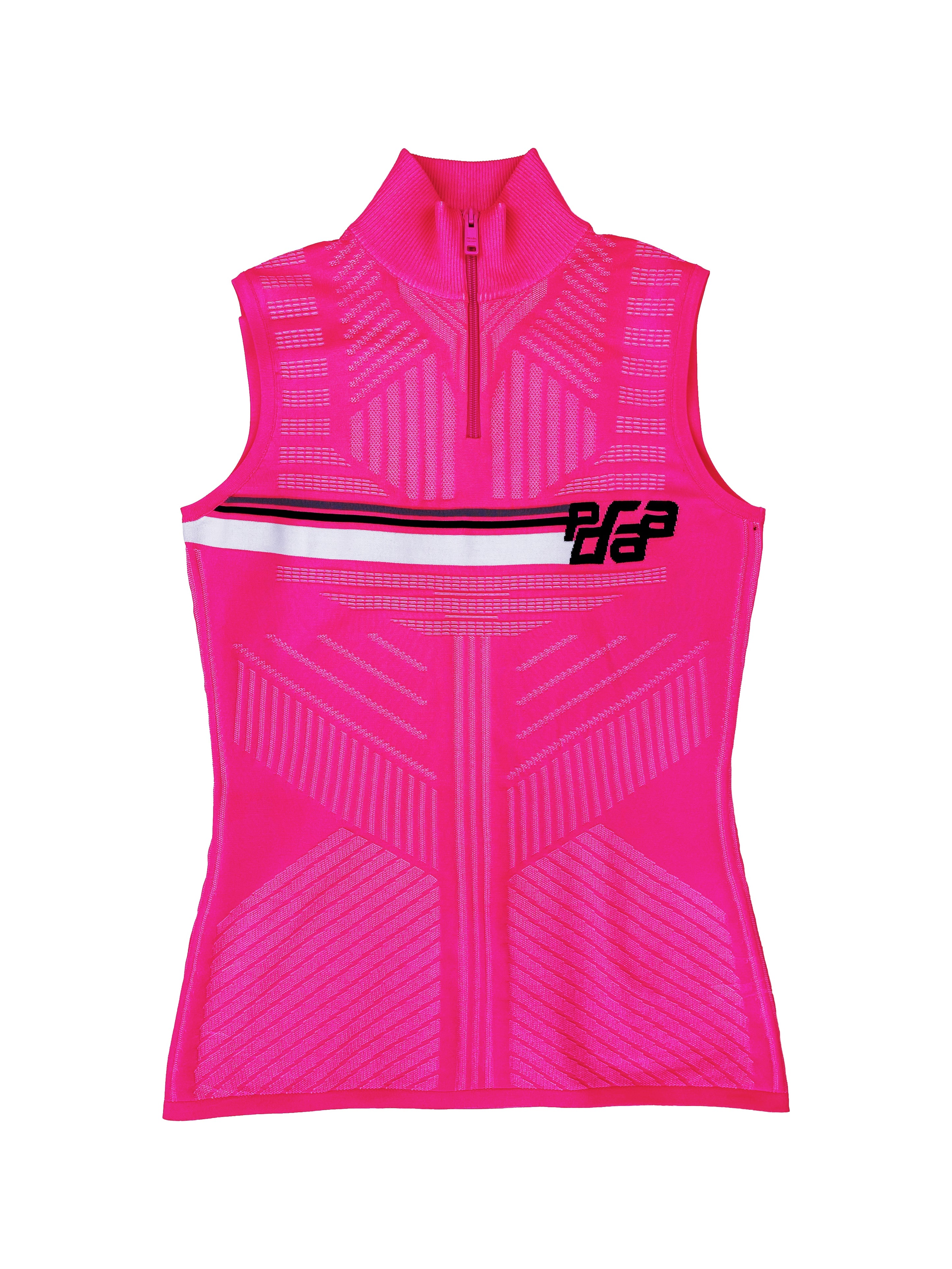 AW17 Prada Tech Hot Pink Ribbed Fleece Tank Top