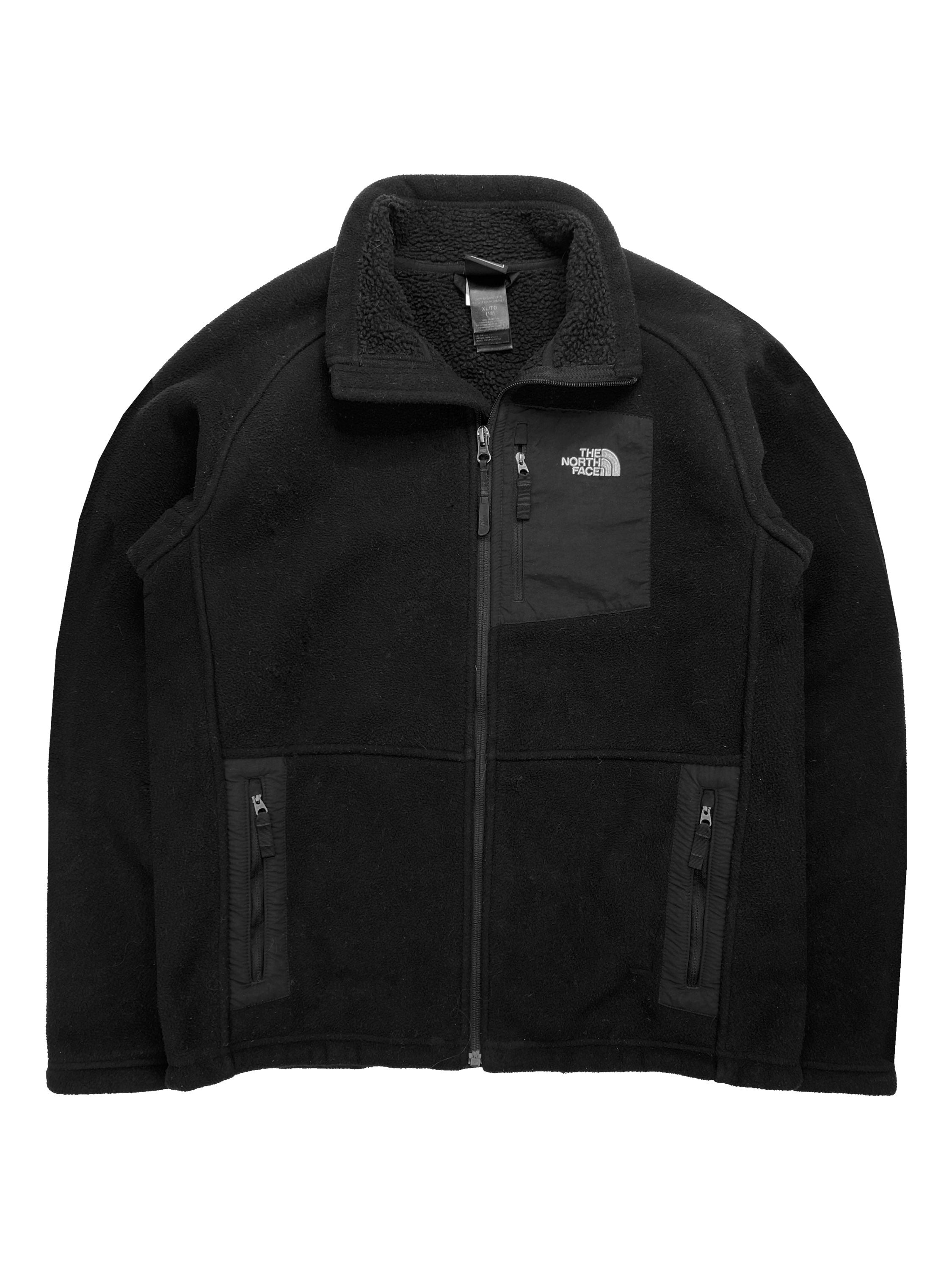 The North Face Black Full-Zip Deep Pile Embroidered Fleece